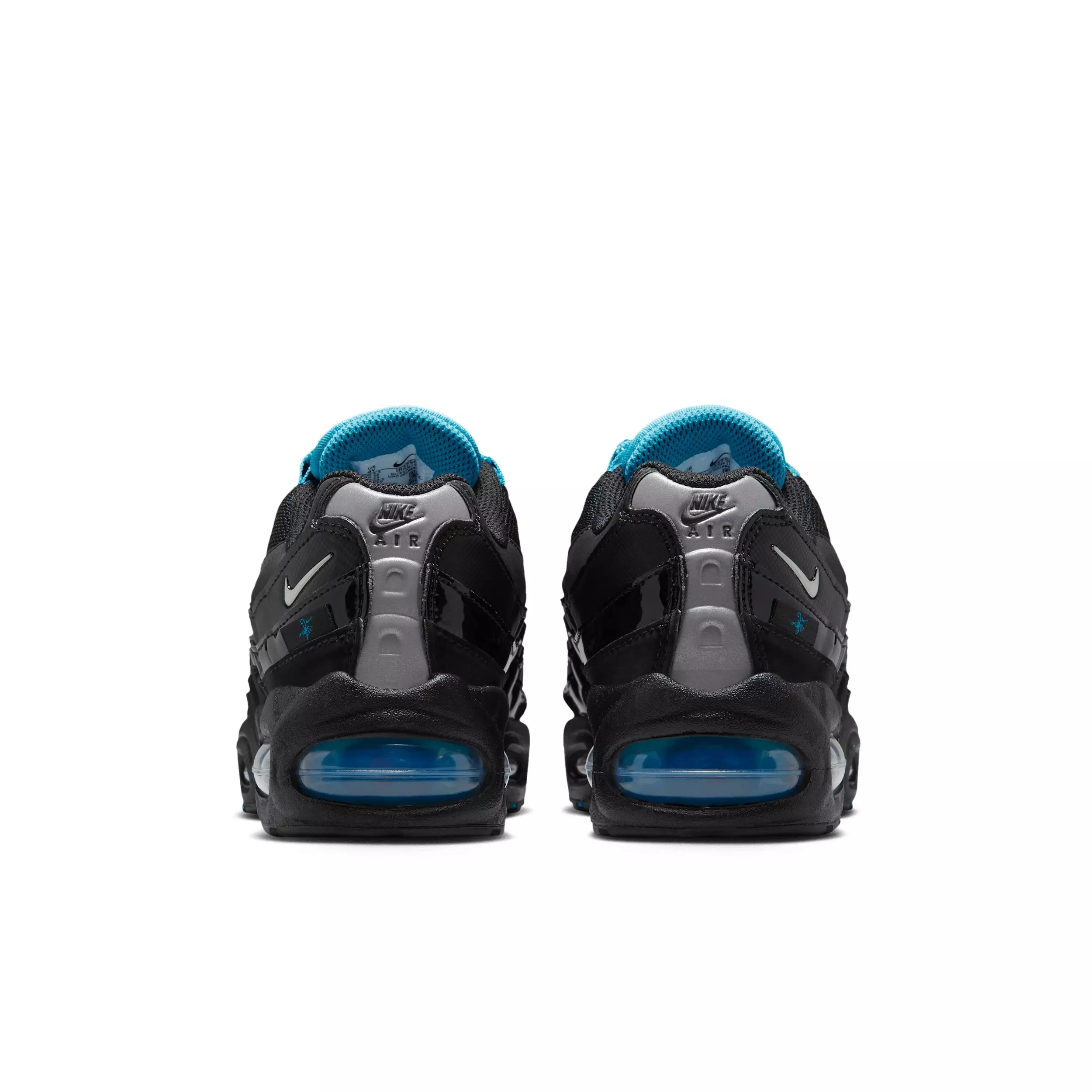 Nike Air Max 95 Big Bubble SE "Black/Gamma Blue/Metallic Silver/Chrome" Grade School Boys' Shoe - BLACK/BLUE/SILVER/CHROME