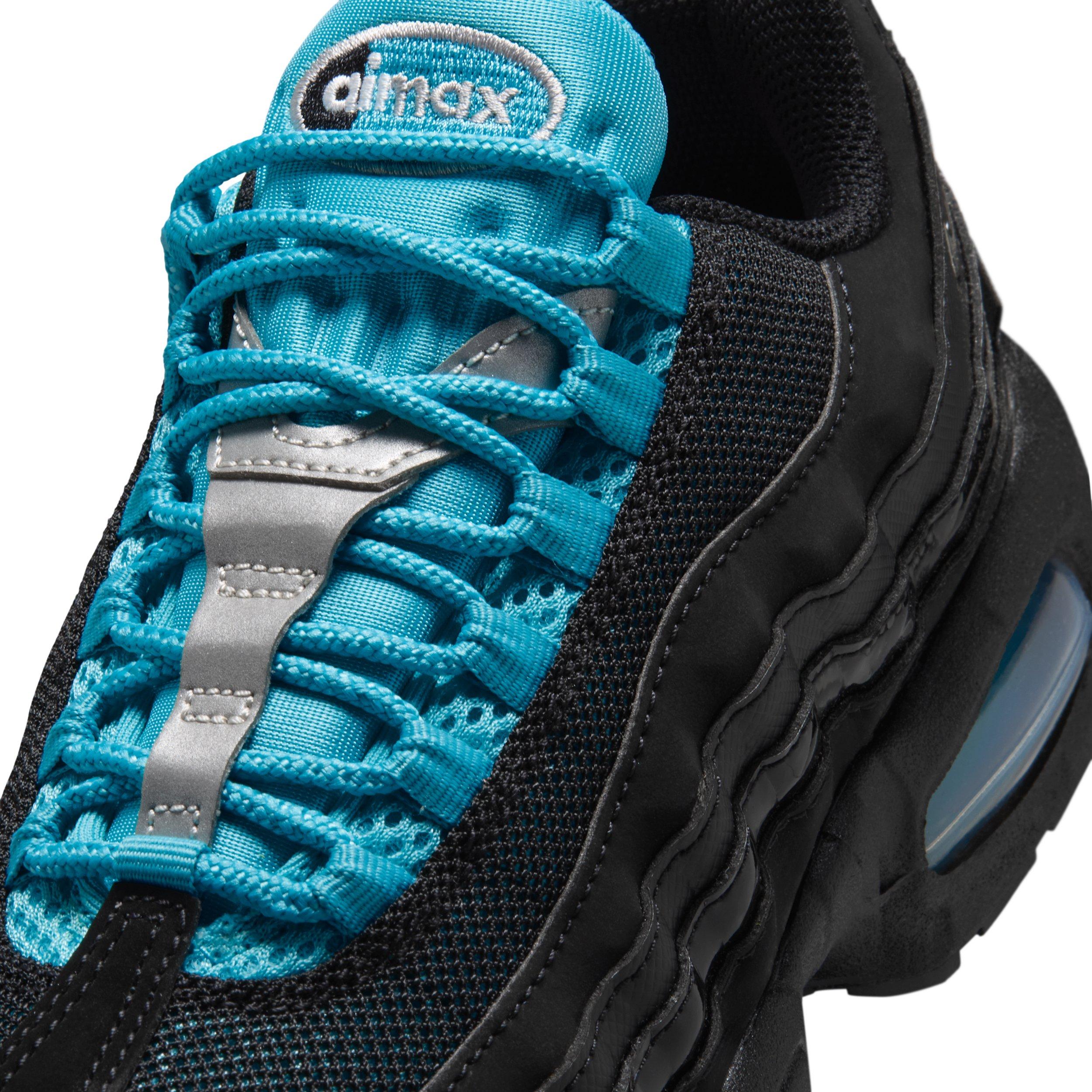 Nike Air Max 95 Big Bubble SE "Black/Gamma Blue/Metallic Silver/Chrome" Grade School Boys' Shoe - BLACK/BLUE/SILVER/CHROME