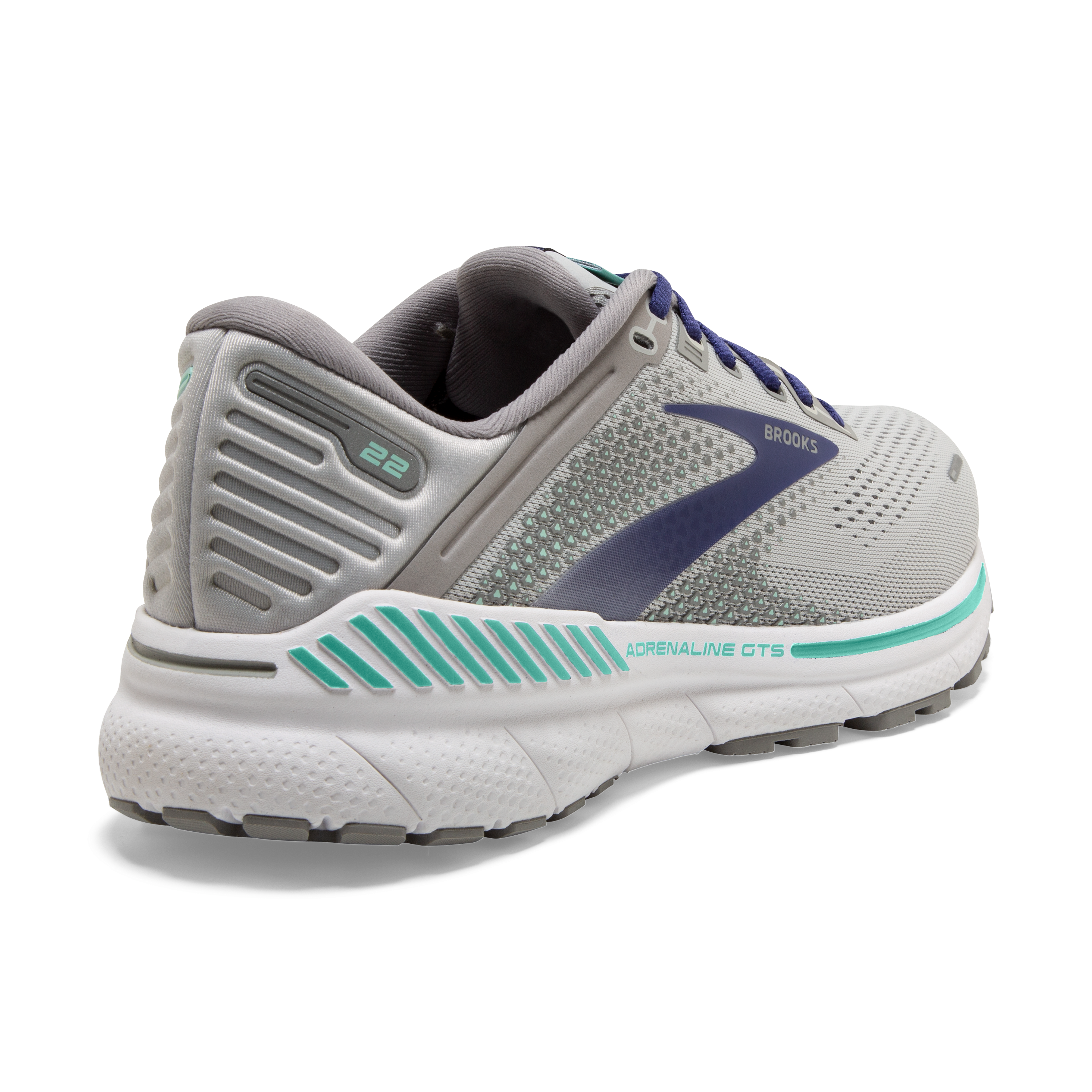 Brooks Adrenaline GTS 22 "Grey/Purple/Mint" Women's Wide Running Shoe - GREY/PURPLE/MINT Thumbnail View 4