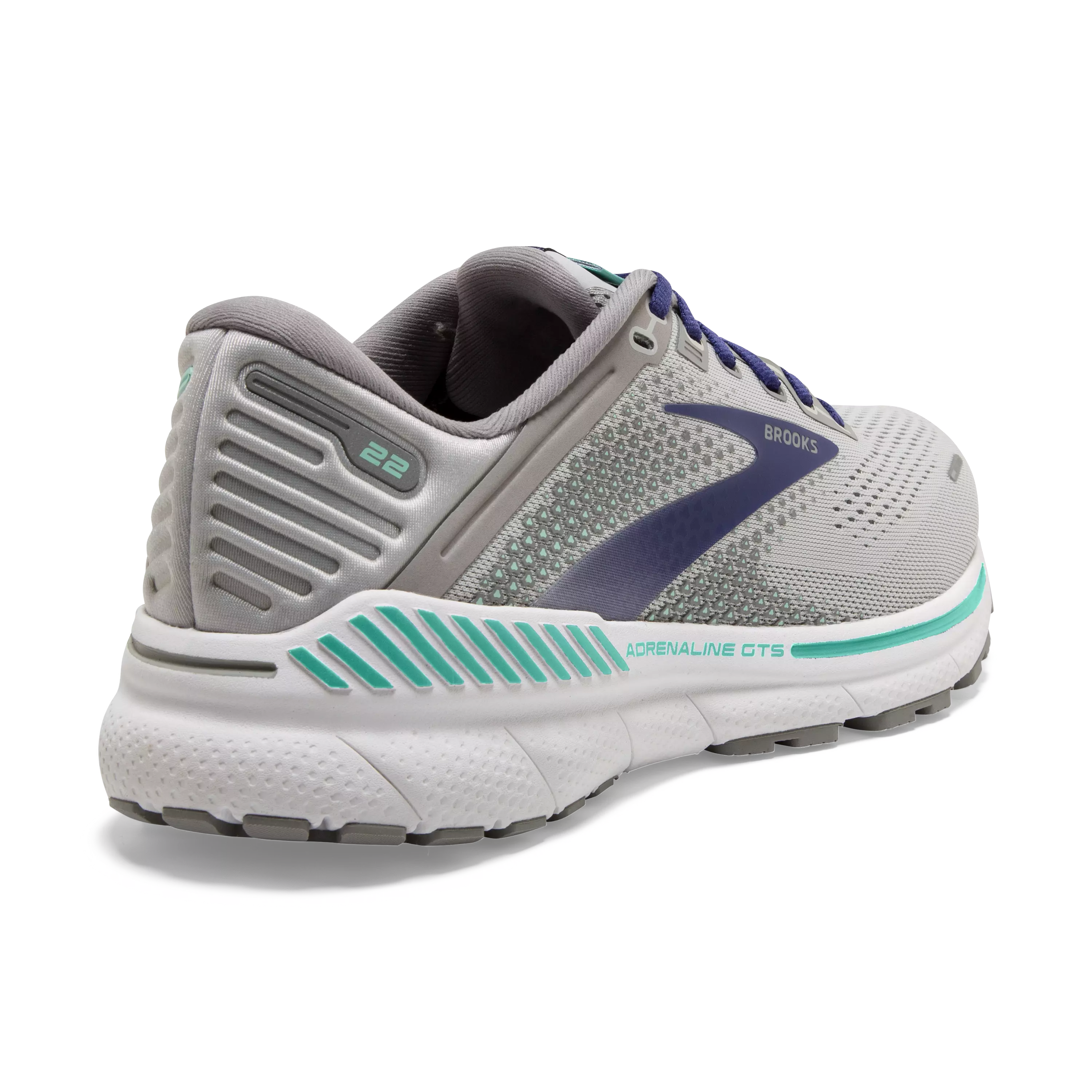 Brooks Adrenaline GTS 22 "Grey/Purple/Mint" Women's Wide Running Shoe - GREY/PURPLE/MINT