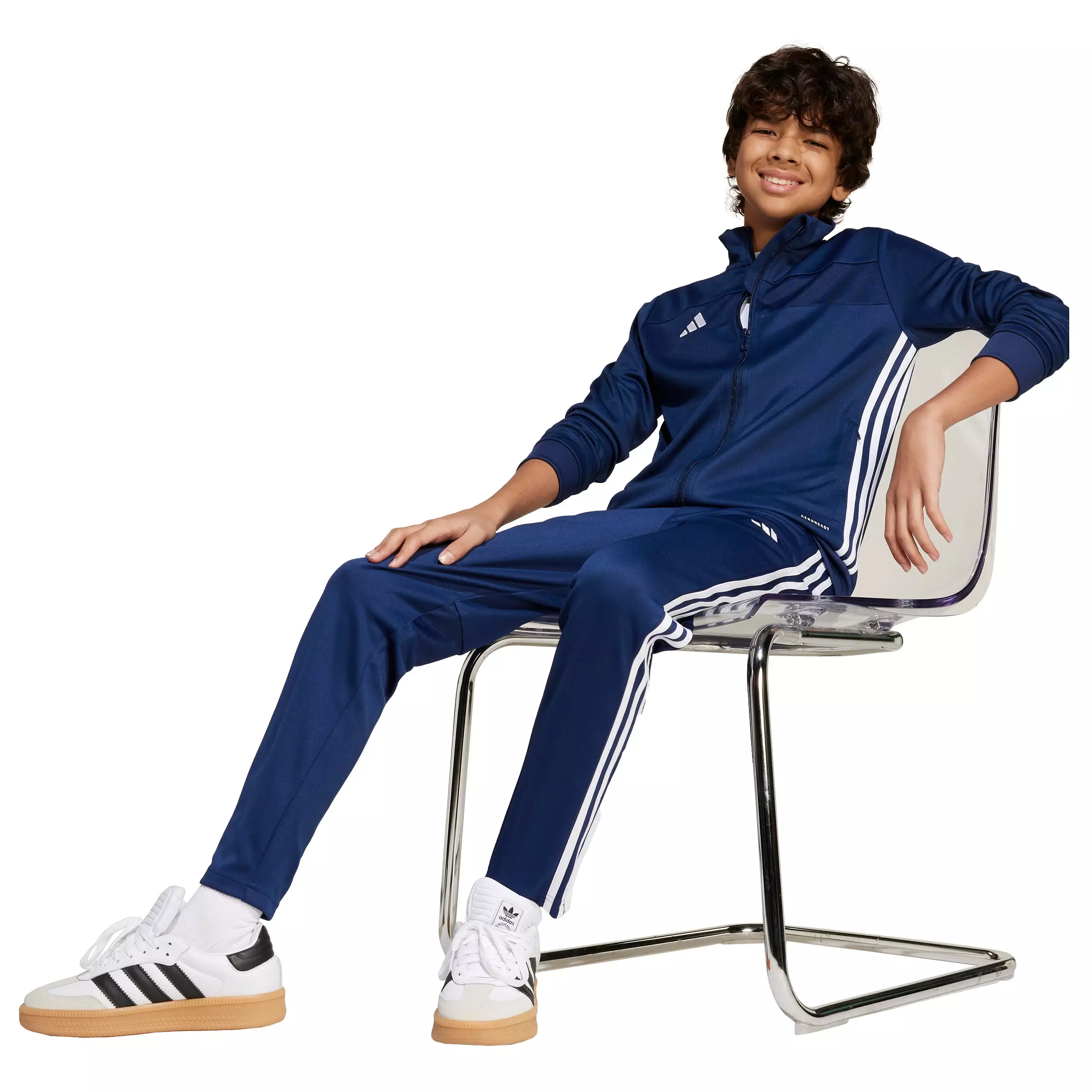 adidas Big Kids' Tiro 25 Essentials Training Tracksuit Bottoms - Blue - BLUE
