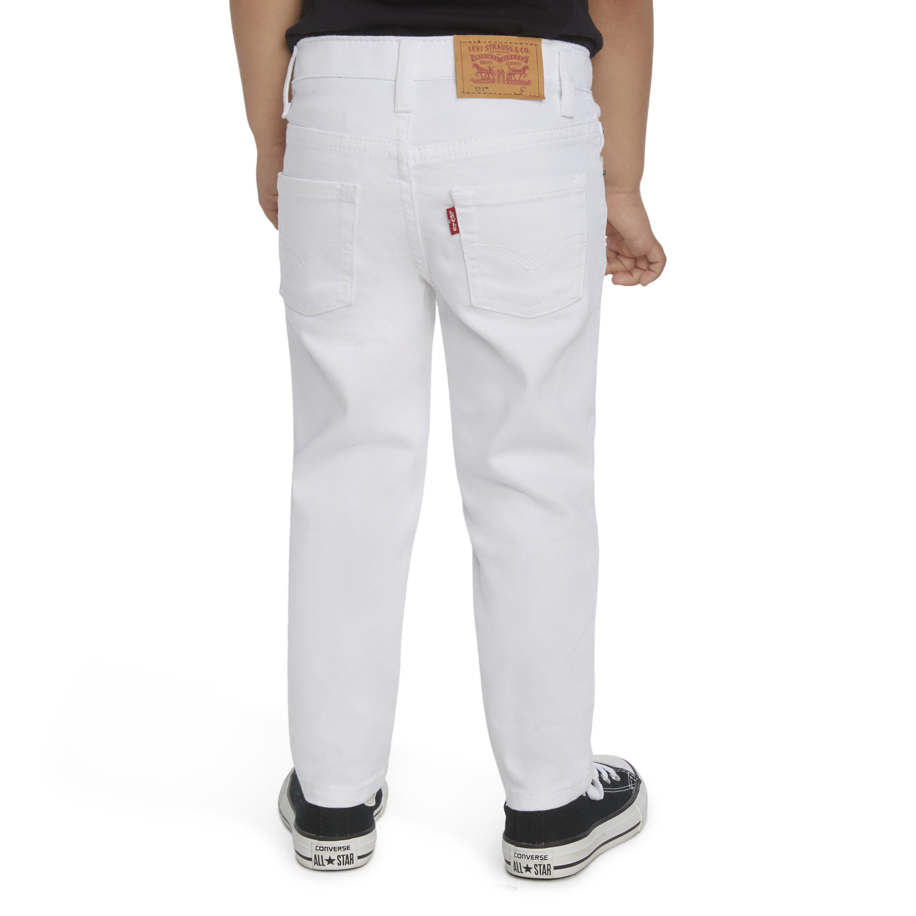Levi's 511 Eco-Soft Performance Slim Fit White Wash Toddler Boys' White Denim Straight Jeans