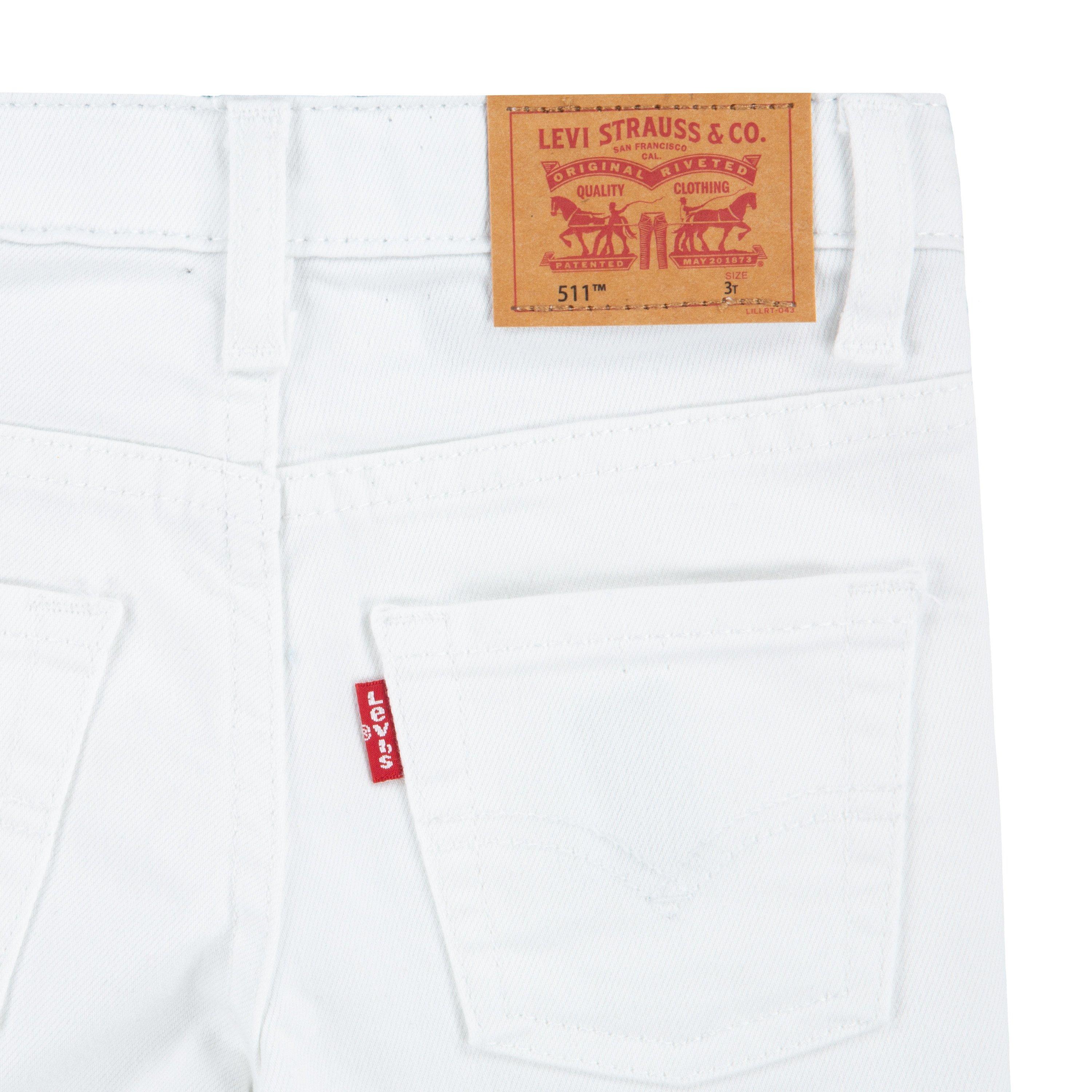 Levi's 511 Eco-Soft Performance Slim Fit White Wash Toddler Boys' White Denim Straight Jeans