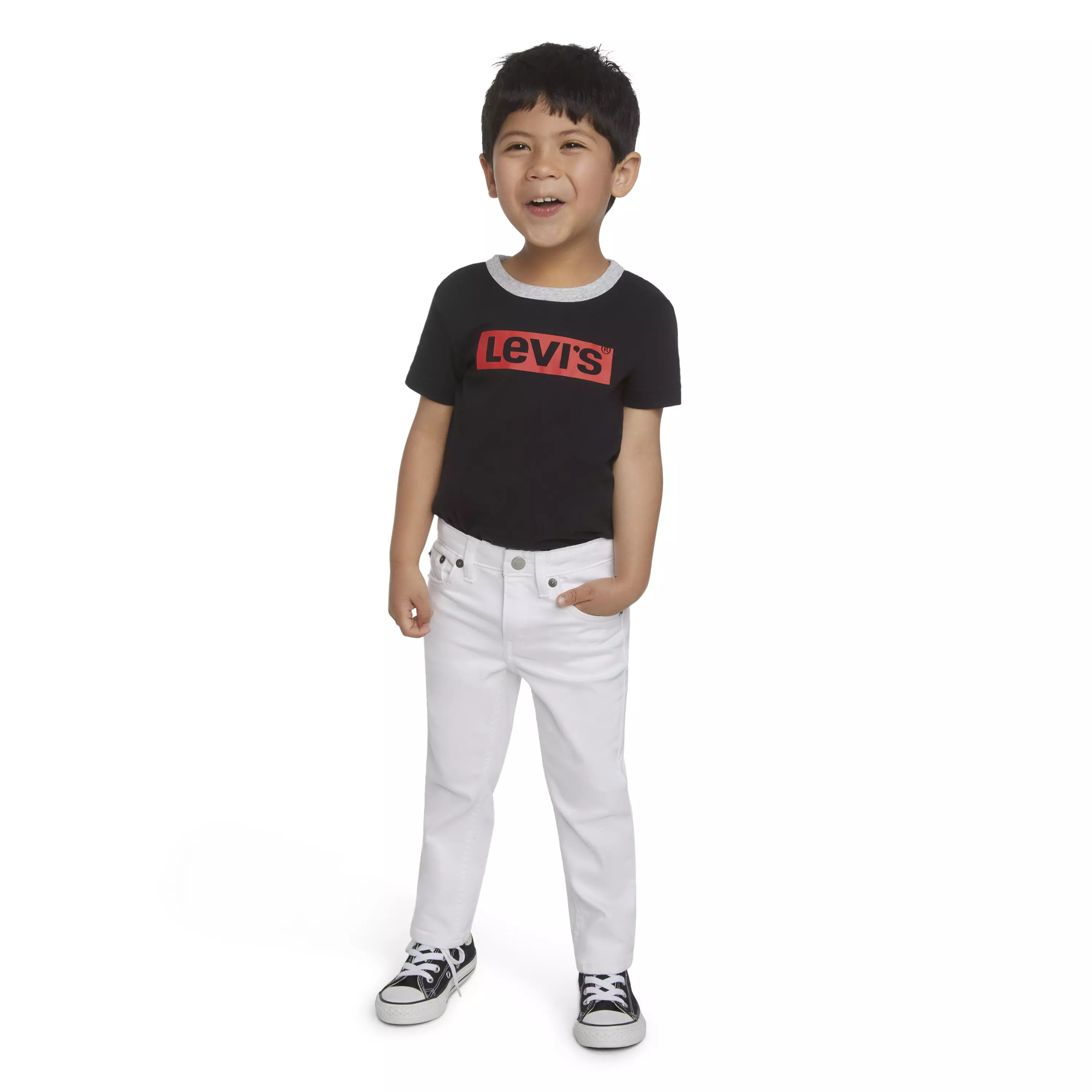 Levi's Toddler Boys' 511 Eco-Soft Performance Slim Fit White Wash Denim Straight Jeans - WHITE
