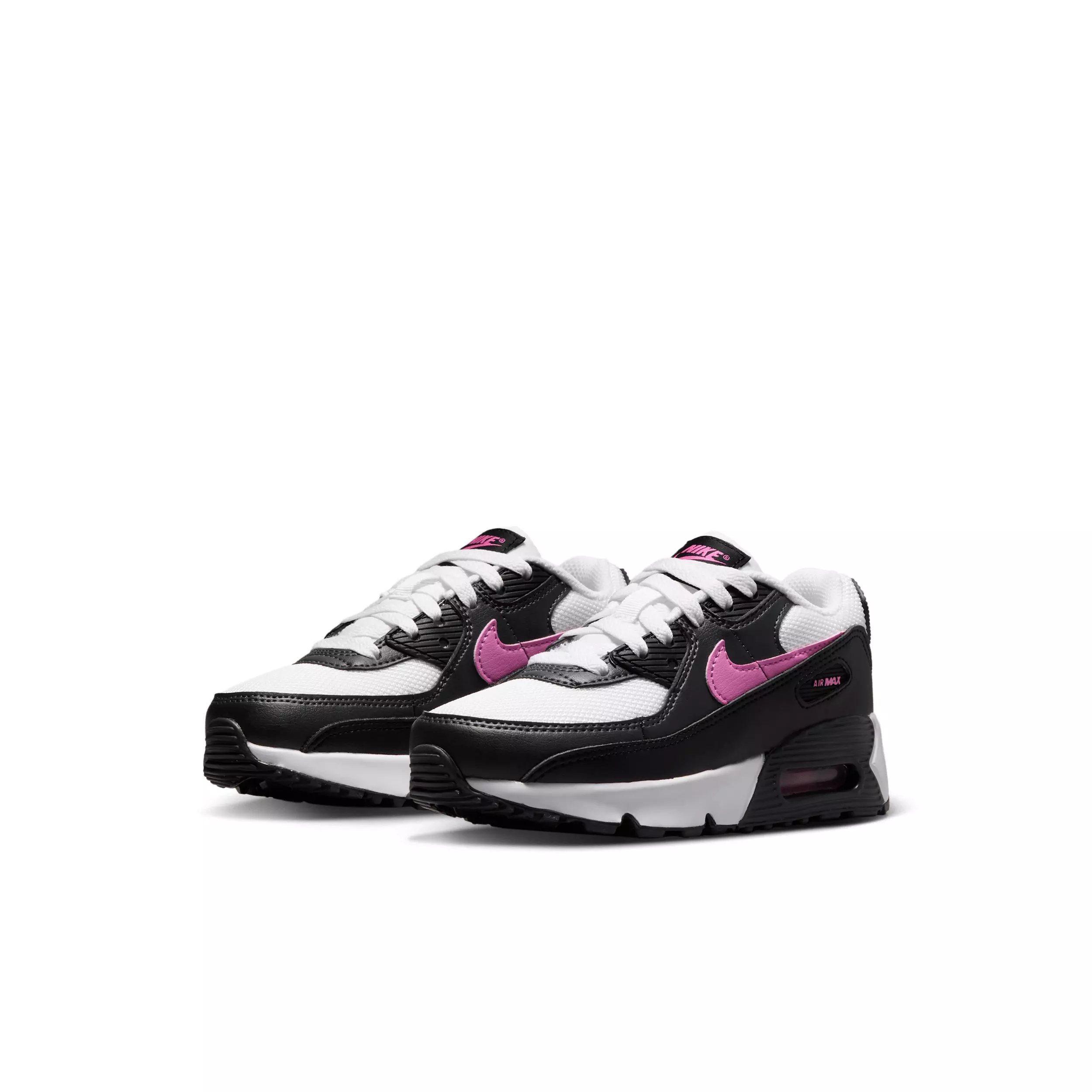 Nike Air Max 90 Mesh "White/Black/Anthracite/Playful Pink" Preschool Girls' Shoe - WHITE/BLACK/ANTHRACITE/PINK