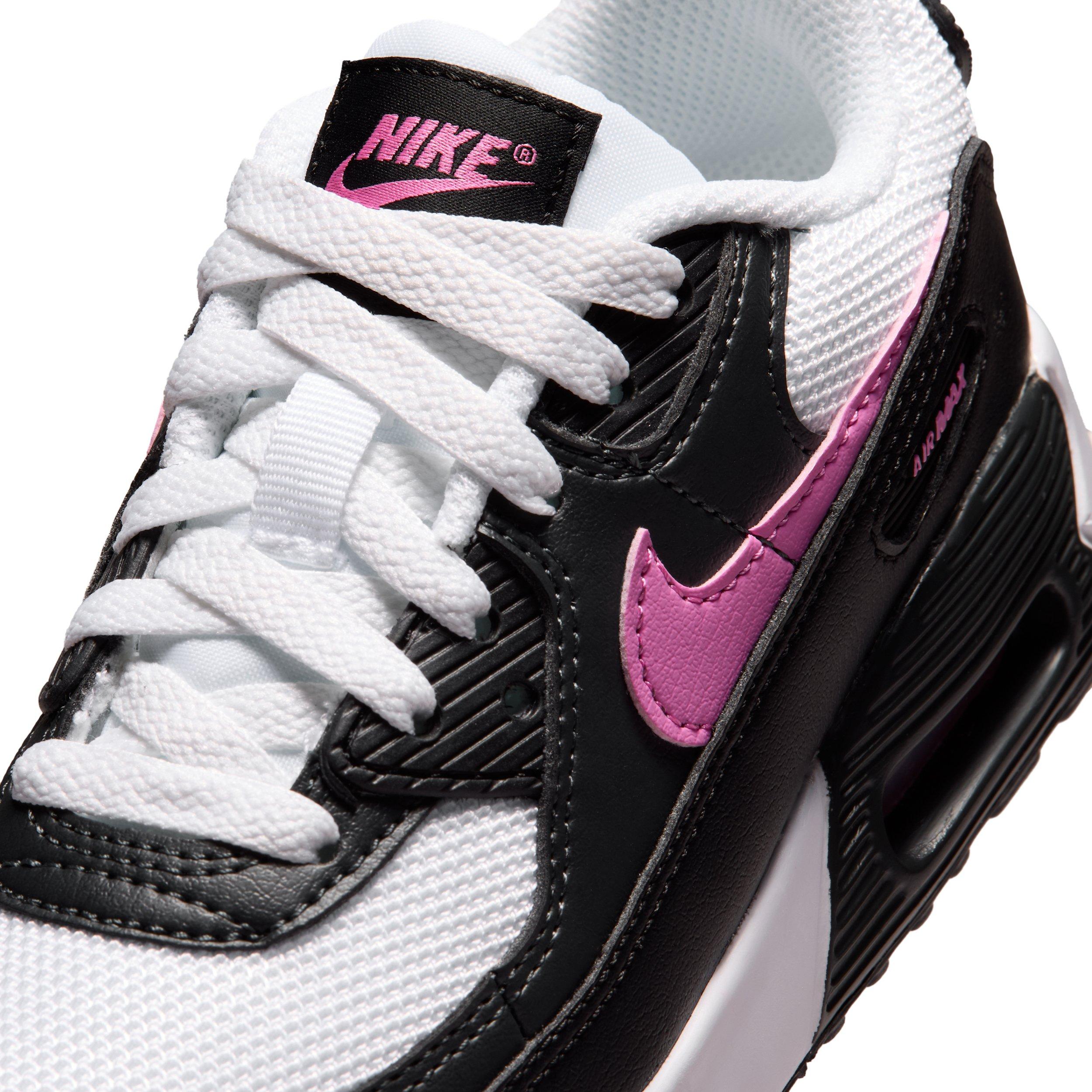 Nike Air Max 90 Mesh "White/Black/Anthracite/Playful Pink" Preschool Girls' Shoe - WHITE/BLACK/ANTHRACITE/PINK Thumbnail View 7