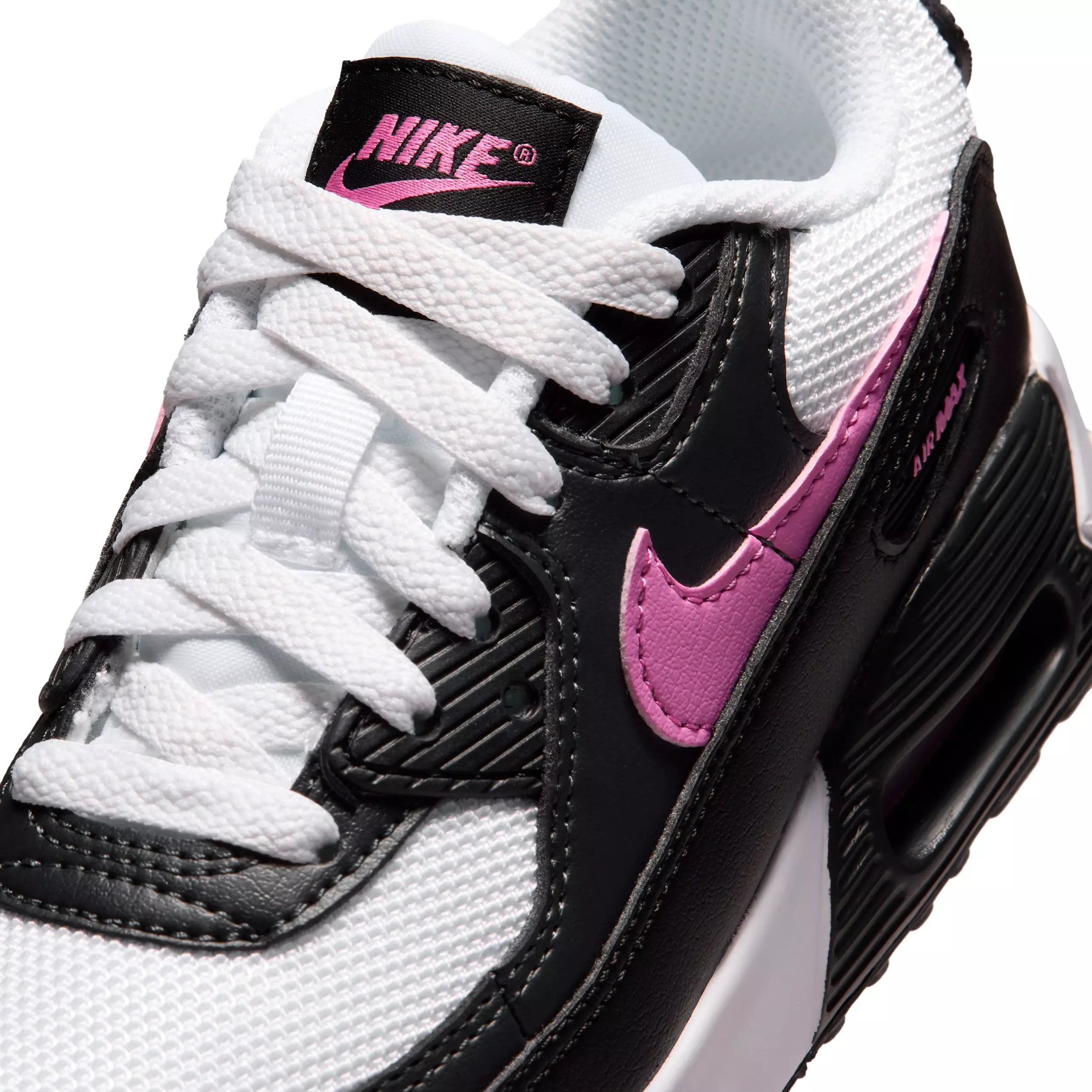 Nike Air Max 90 Mesh "White/Black/Anthracite/Playful Pink" Preschool Girls' Shoe - WHITE/BLACK/ANTHRACITE/PINK