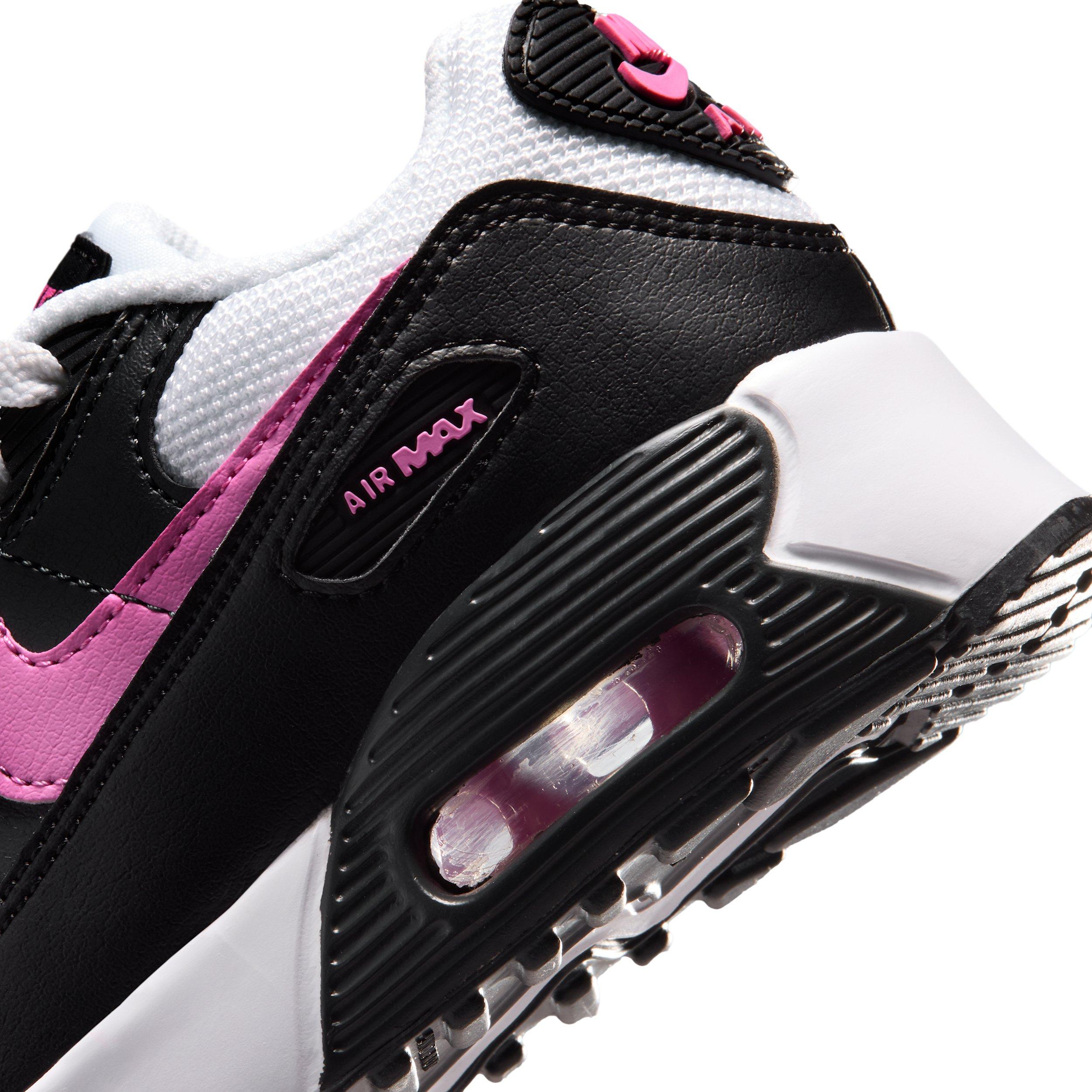 Nike Air Max 90 Mesh "White/Black/Anthracite/Playful Pink" Preschool Girls' Shoe - WHITE/BLACK/ANTHRACITE/PINK Thumbnail View 8