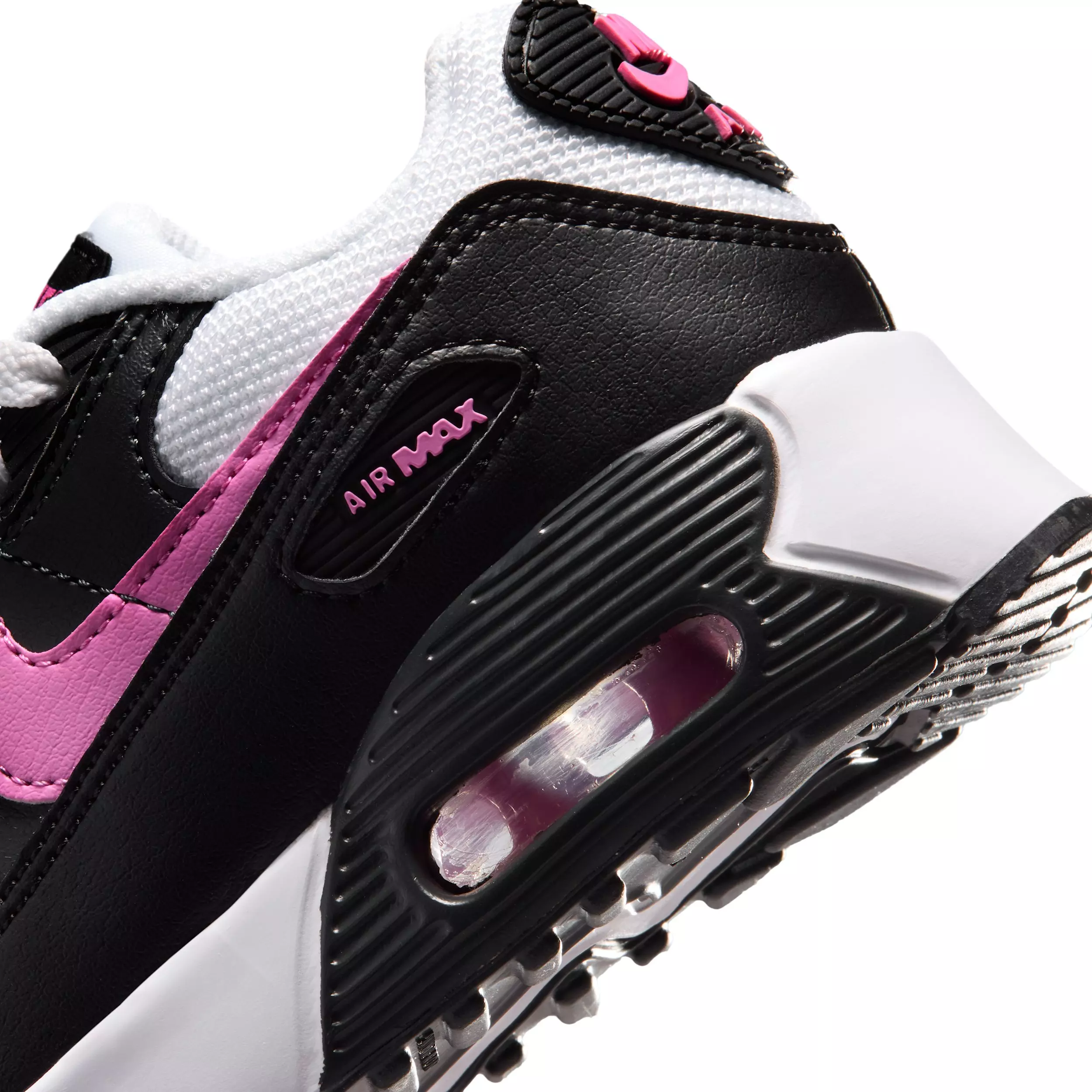 Nike Air Max 90 Mesh "White/Black/Anthracite/Playful Pink" Preschool Girls' Shoe - WHITE/BLACK/ANTHRACITE/PINK