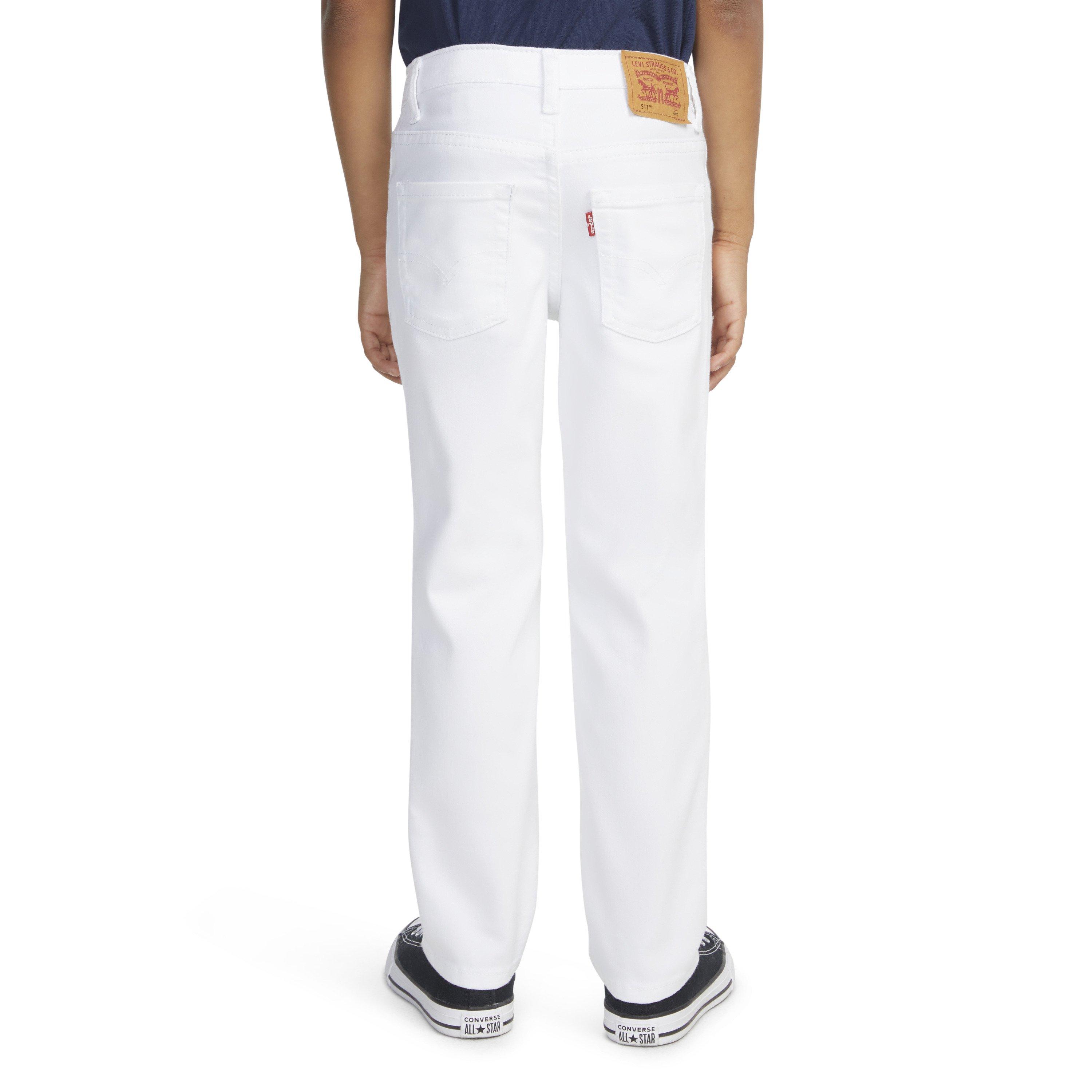 Levi's 511 Eco-Soft Performance Slim Fit White Wash Little Boys' White Denim Straight Jeans