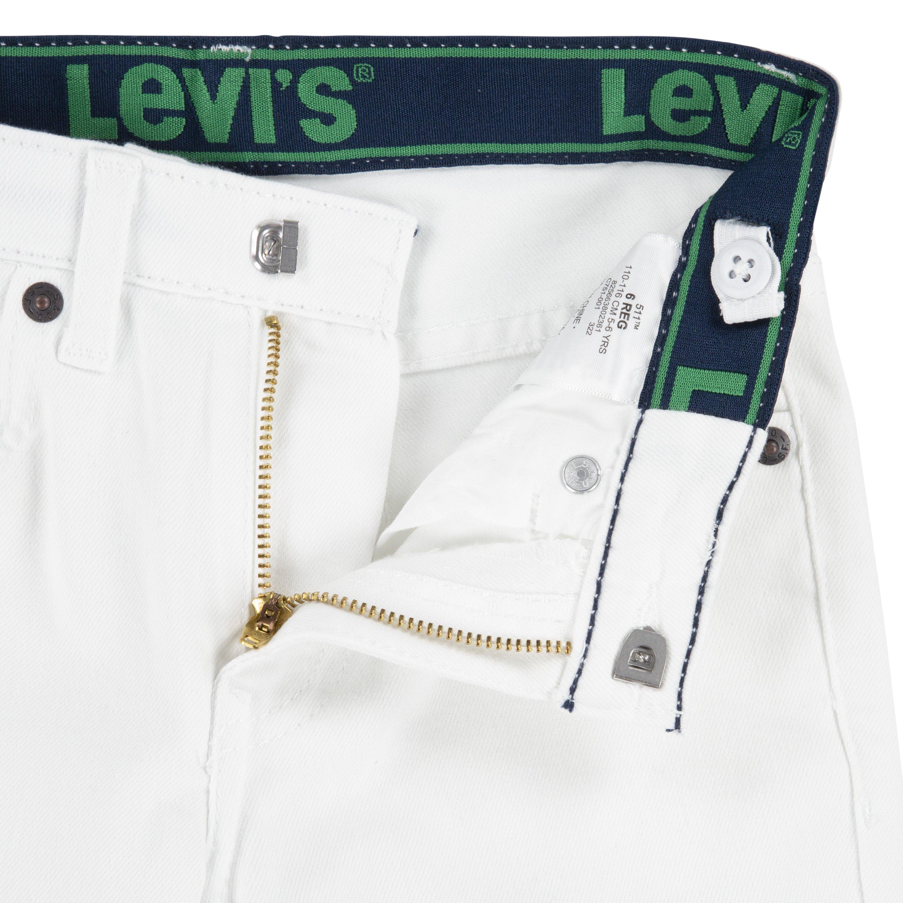 Levi's 511 Eco-Soft Performance Slim Fit Wash Little Boys' White Denim Straight Jeans - White - WHITE Thumbnail View 6