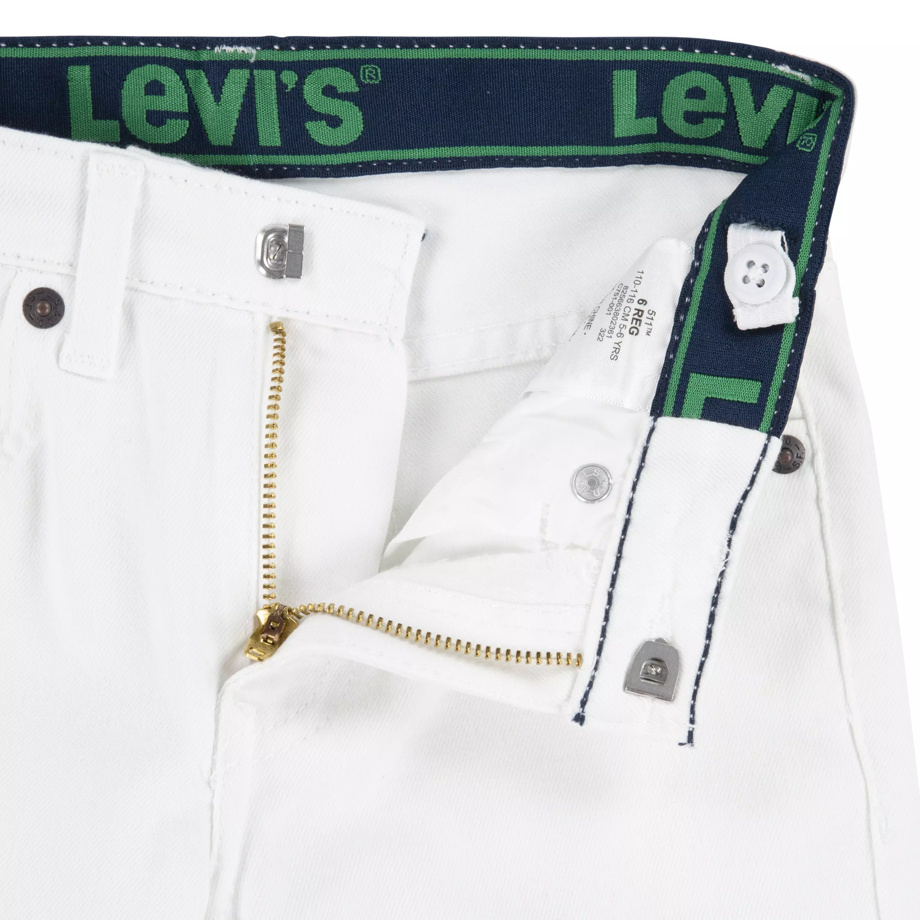 Levi's 511 Eco-Soft Performance Slim Fit Wash Little Boys' White Denim Straight Jeans - White - WHITE