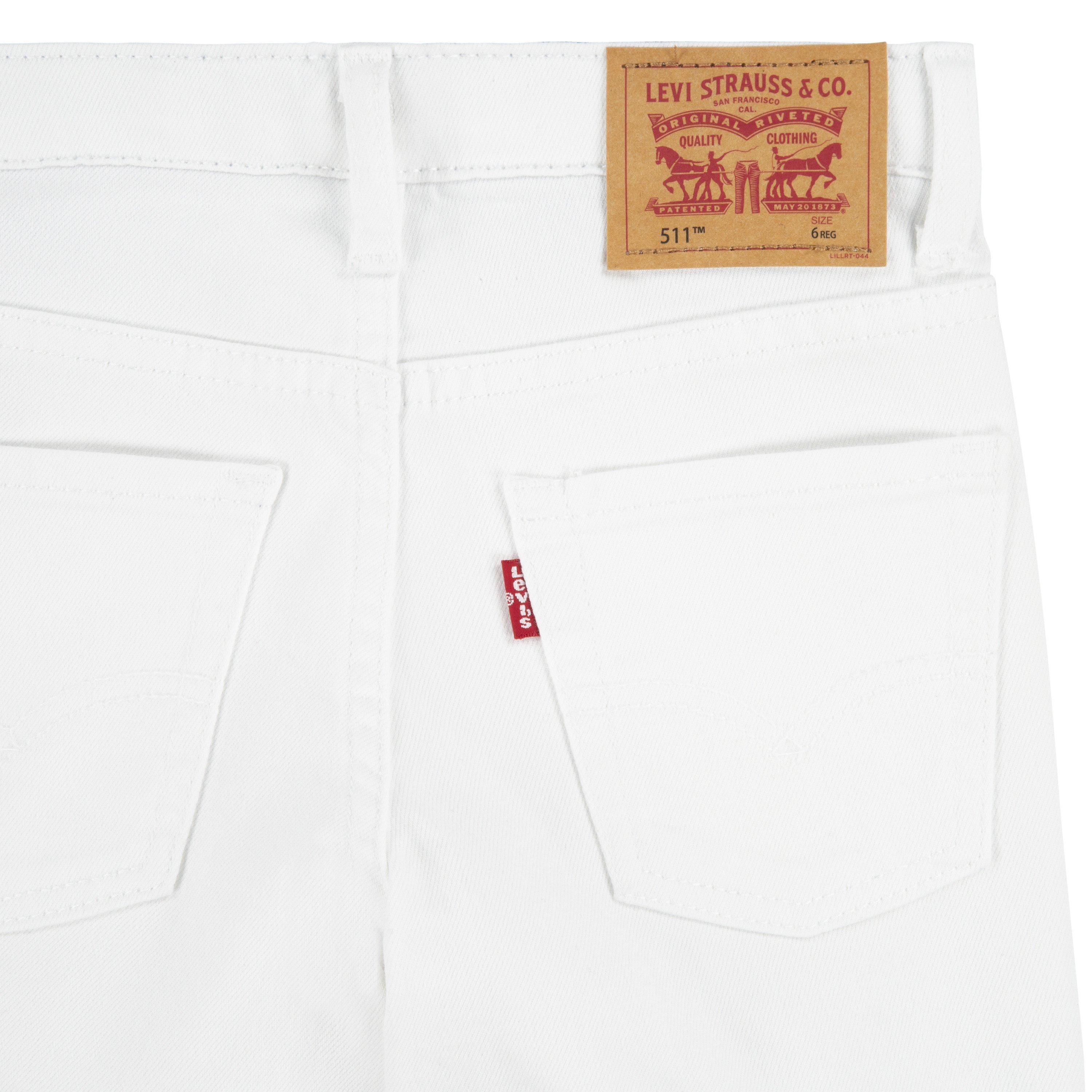 Levi's 511 Eco-Soft Performance Slim Fit Wash Little Boys' White Denim Straight Jeans - White - WHITE Thumbnail View 7