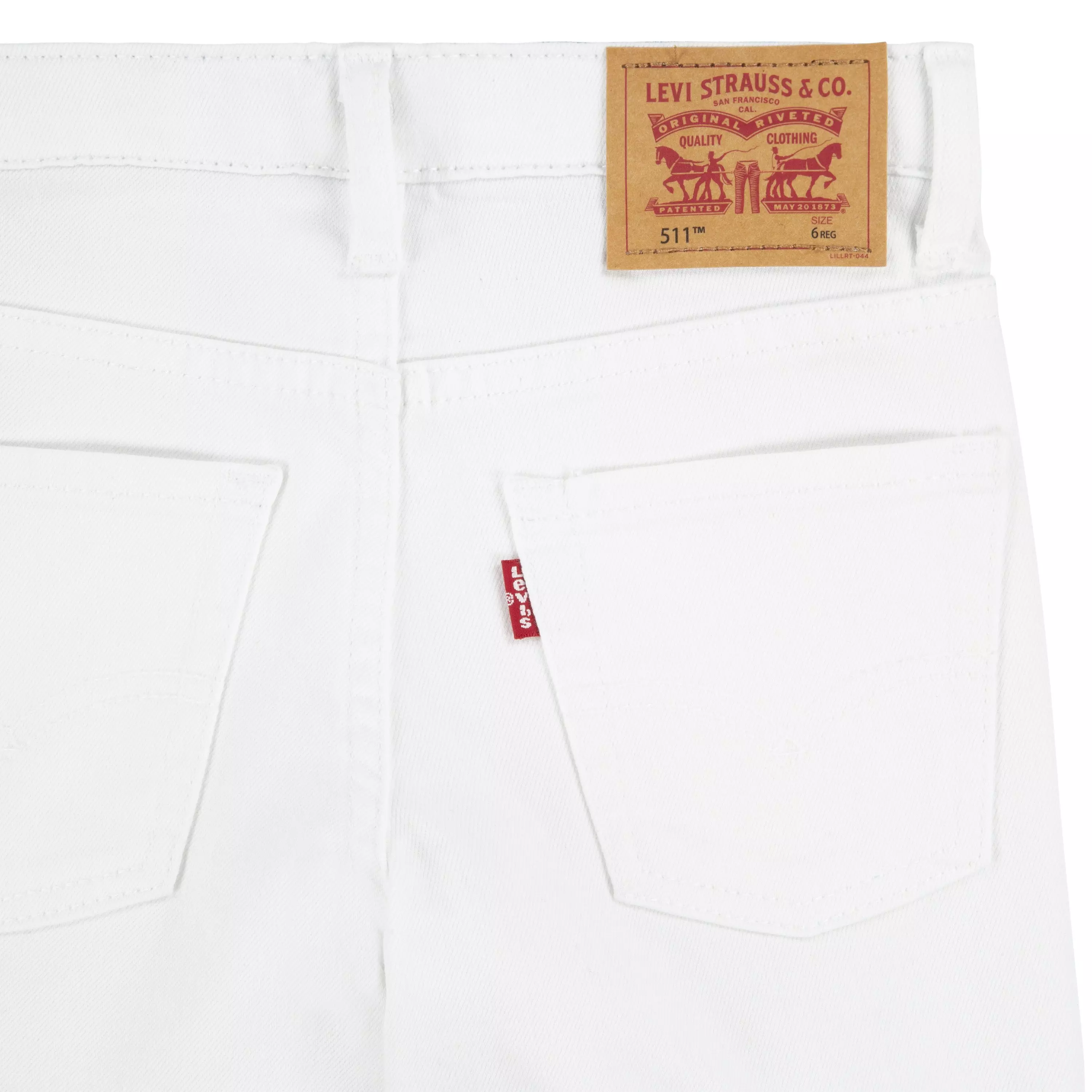 Levi's 511 Eco-Soft Performance Slim Fit White Wash Little Boys' White Denim Straight Jeans - WHITE