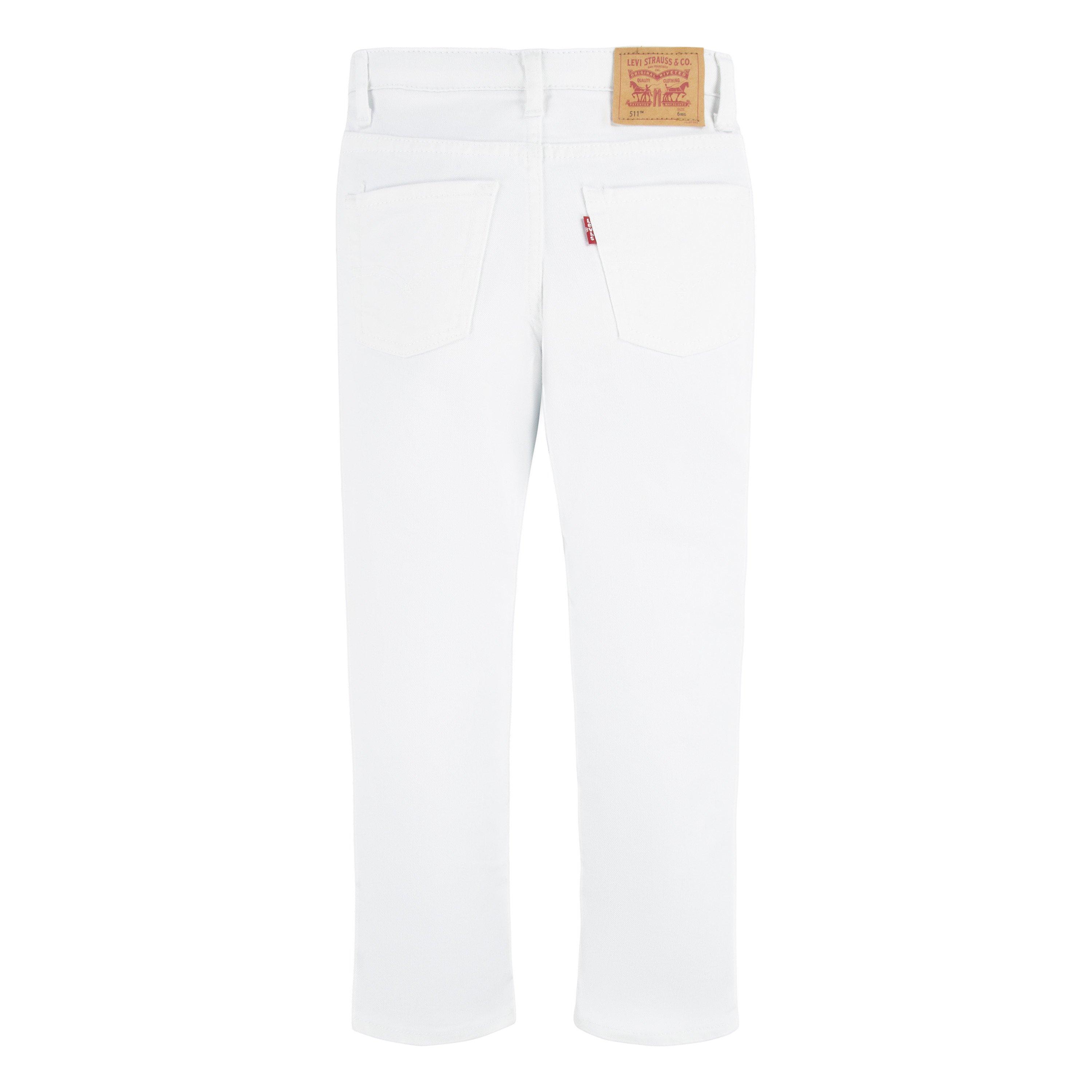 Levi's 511 Eco-Soft Performance Slim Fit Wash Little Boys' White Denim Straight Jeans - White - WHITE Thumbnail View 9
