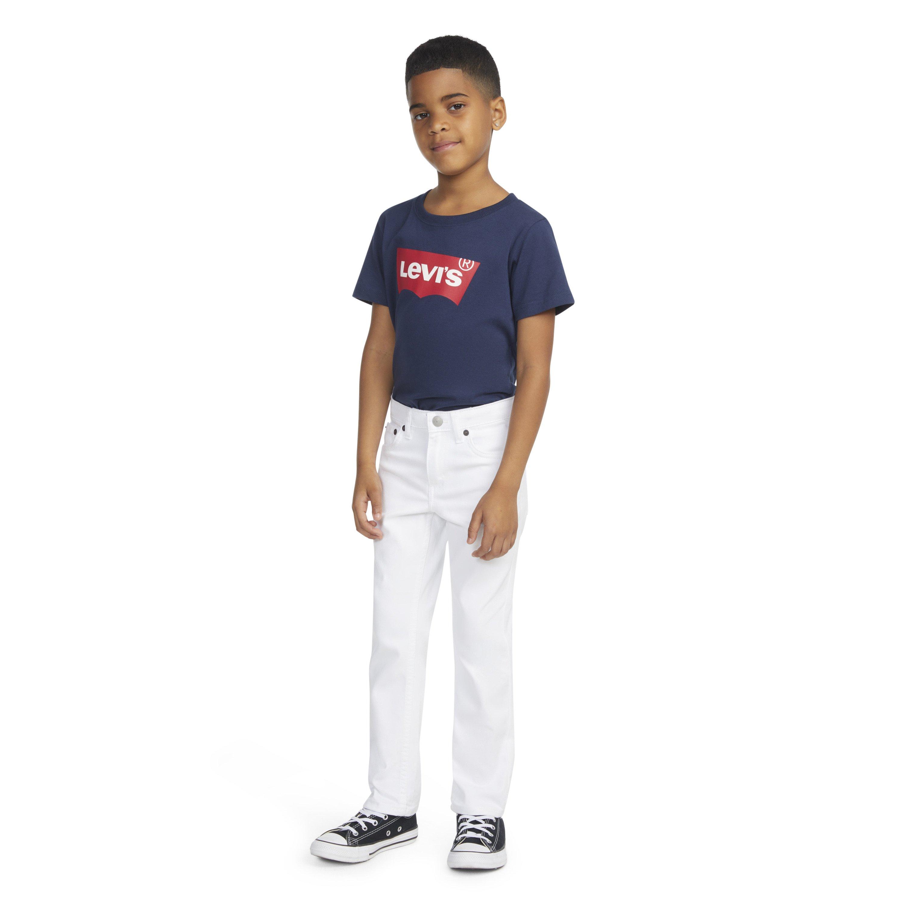Levi's 511 Eco-Soft Performance Slim Fit White Wash Little Boys' White Denim Straight Jeans - WHITE Thumbnail View 10