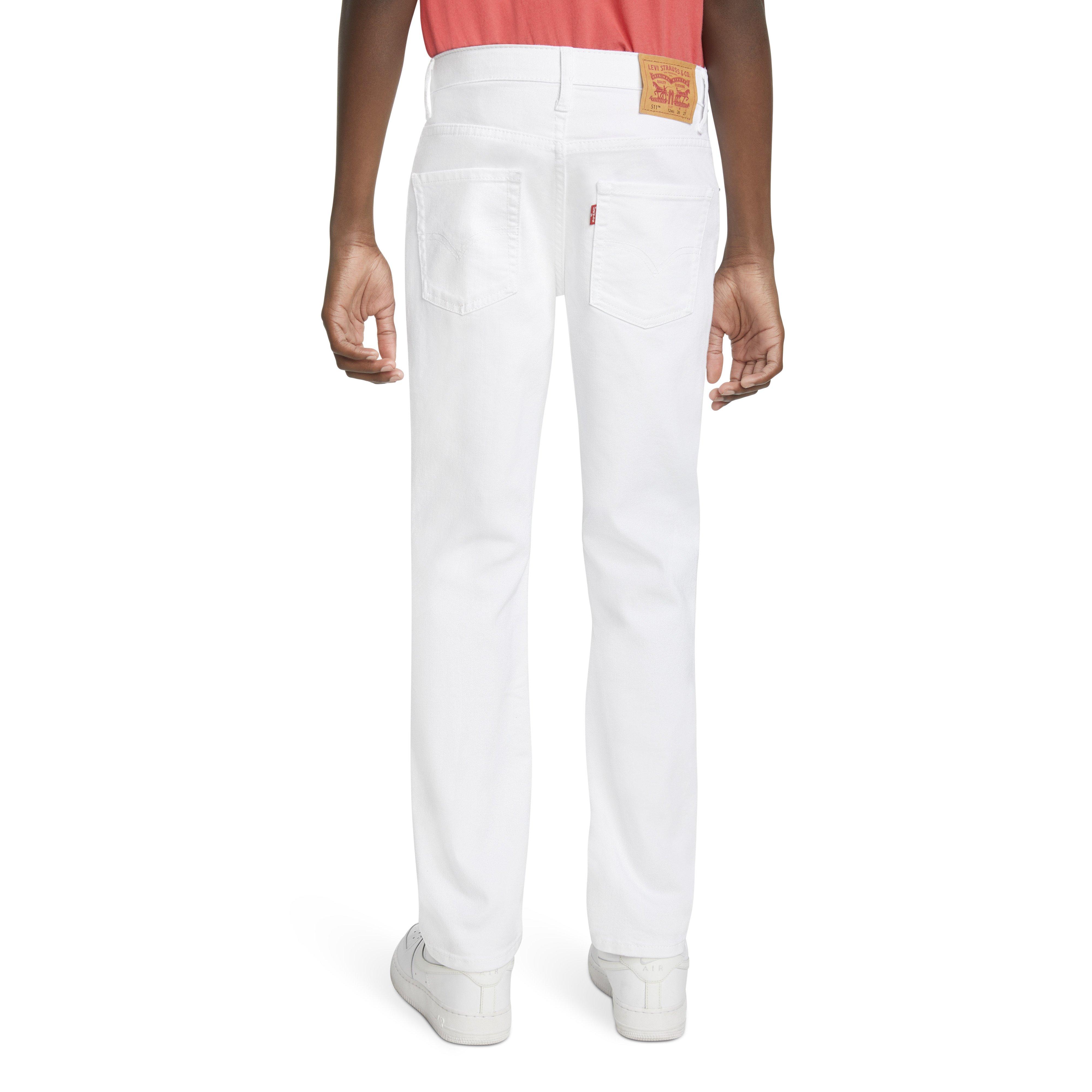 Levi's 511 Eco-Soft Performance Slim Fit White Wash Big Boys' White Denim Straight Jeans