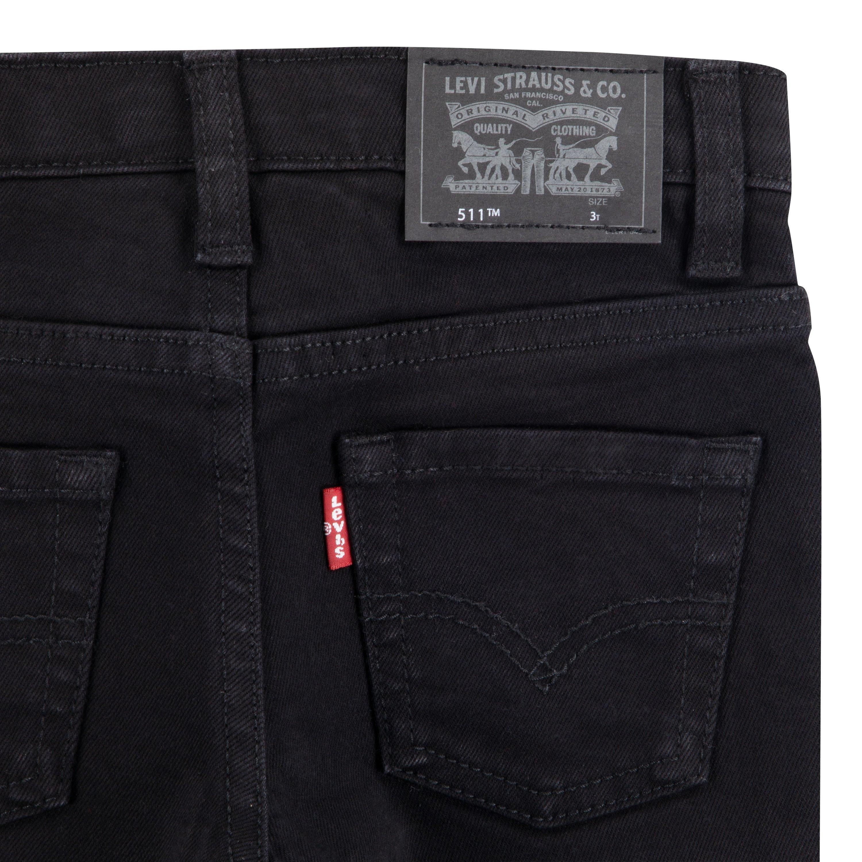 Levi's 511 Eco-Soft Performance Slim Fit Wash Toddler Boys' Black Denim Straight Jeans - Black - BLACK Thumbnail View 7