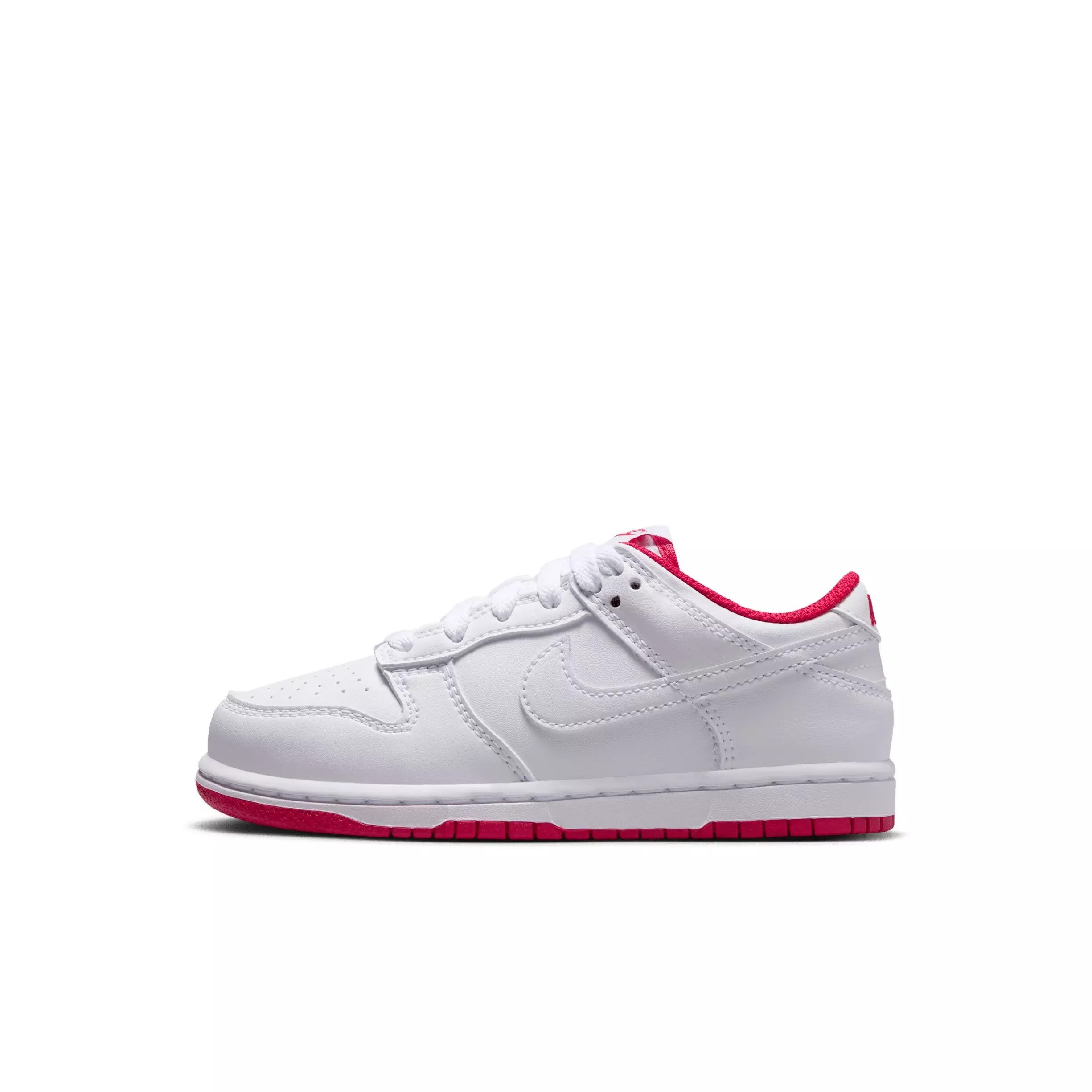 Nike Dunk Low "White/University Red/White" Preschool Boys' Shoe - WHITE/RED/WHITE