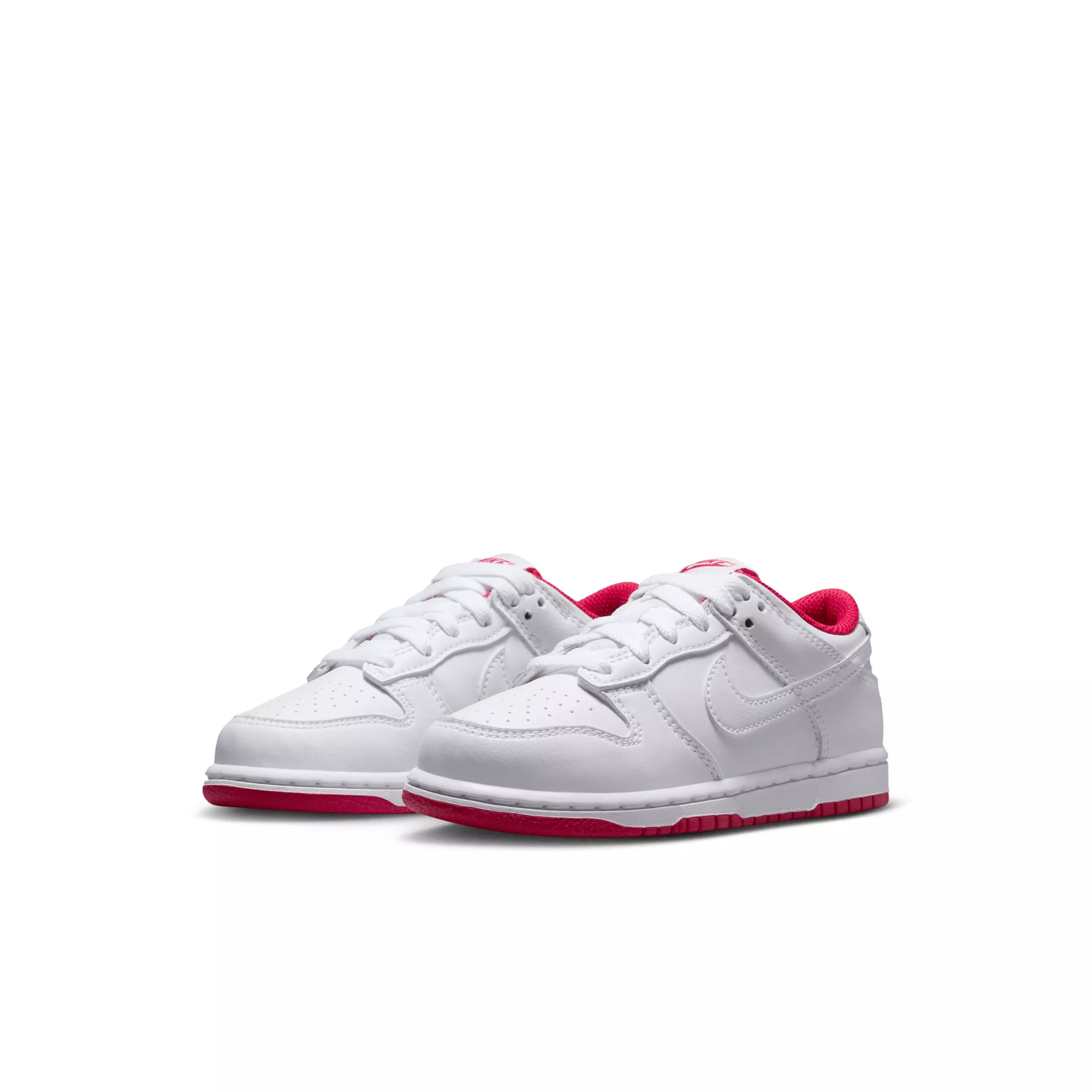 Nike Dunk Low "White/University Red/White" Preschool Boys' Shoe - WHITE/RED/WHITE