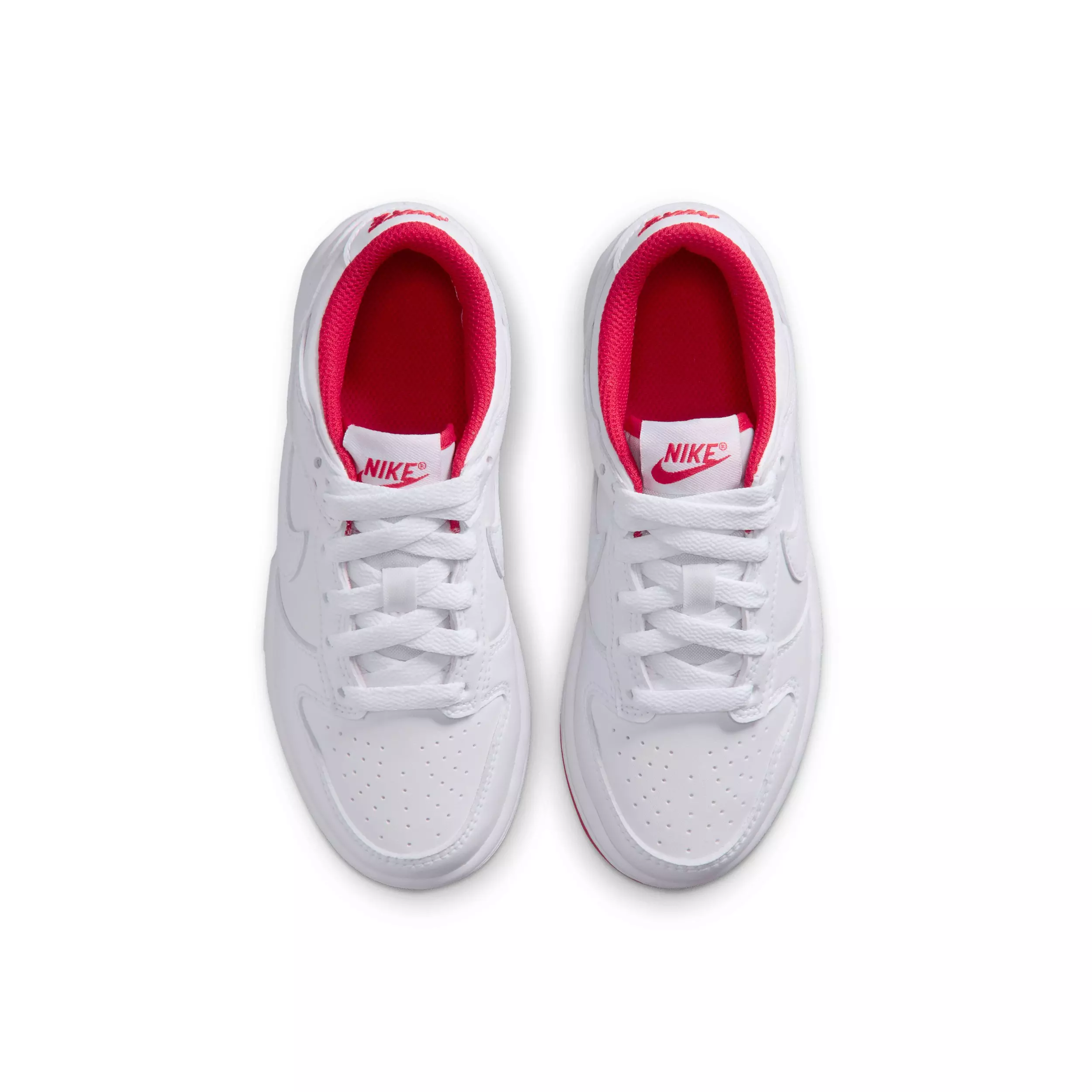 Nike Dunk Low "White/University Red/White" Preschool Boys' Shoe - WHITE/RED/WHITE