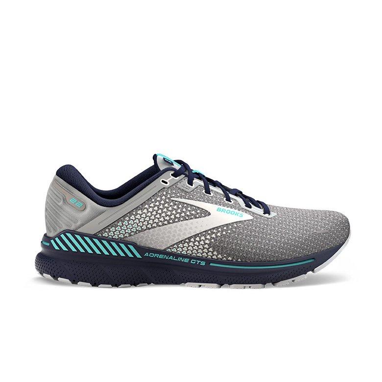 Brooks Adrenaline GTS 22 "Grey/Silver/Mint" Women's Running Shoe - GREY/SILVER/MINT Thumbnail View 1