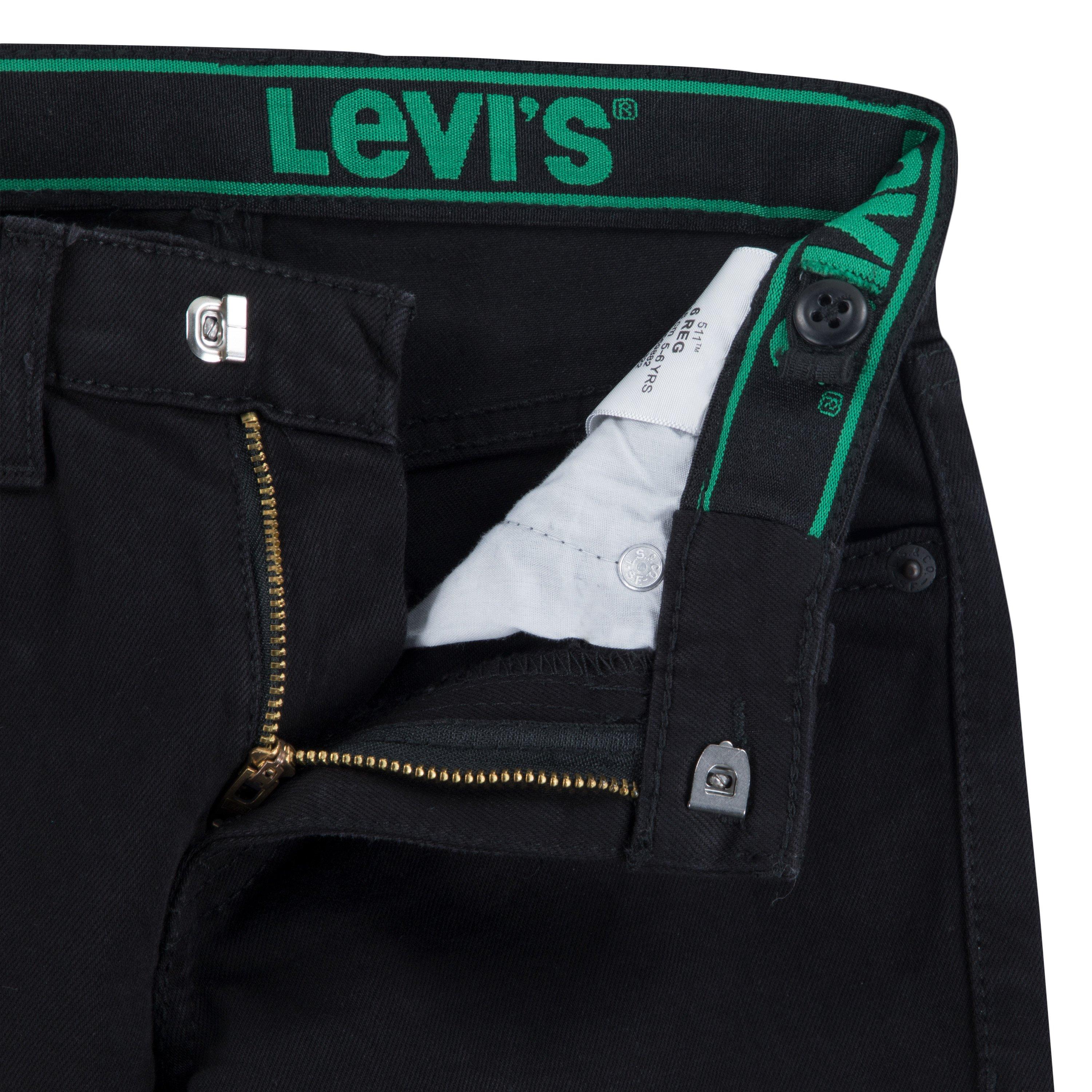 Levi's Little Boys' 511 Eco-Soft Performance Slim Fit Black Wash Denim Straight Jeans - BLACK Thumbnail View 6