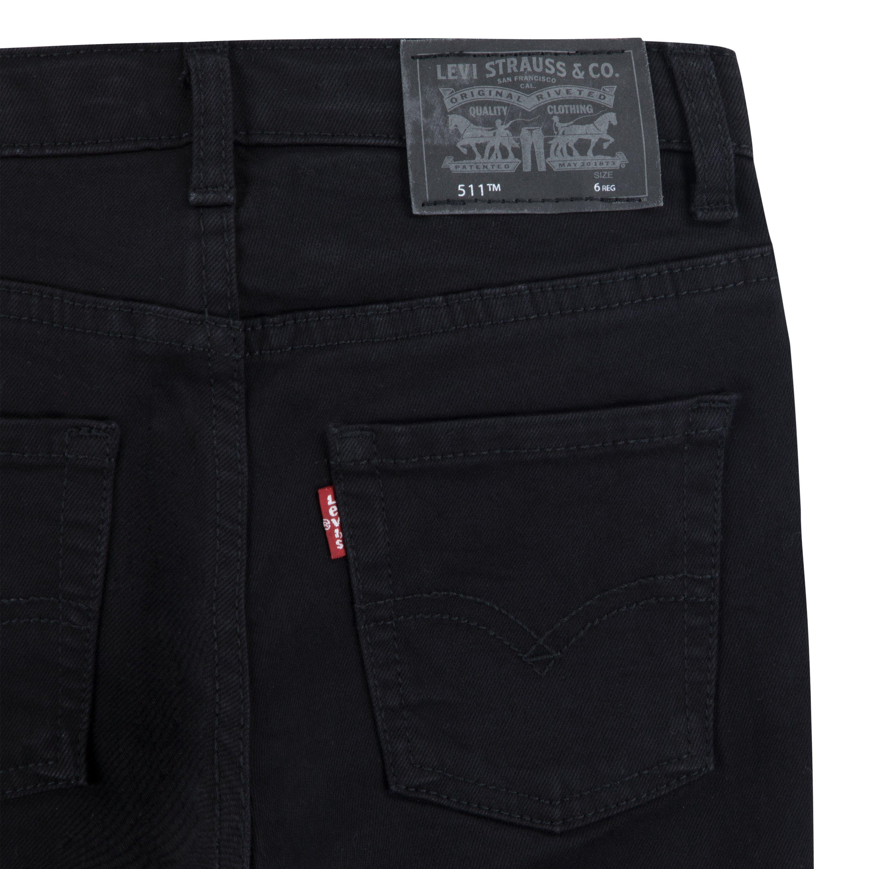 Levi's Little Boys' 511 Eco-Soft Performance Slim Fit Black Wash Denim Straight Jeans - BLACK Thumbnail View 7