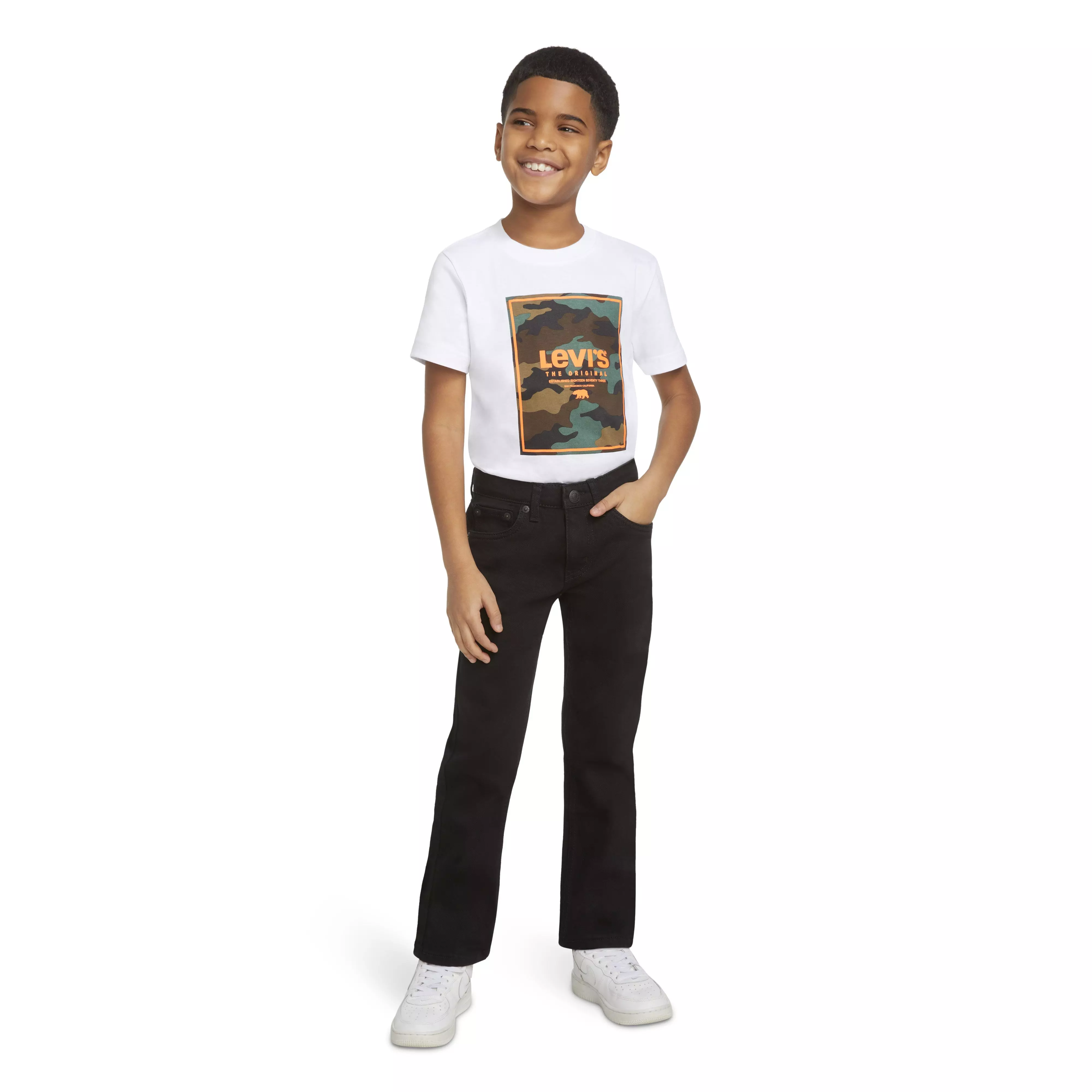 Levi's Little Boys' 511 Eco-Soft Performance Slim Fit Black Wash Denim Straight Jeans - BLACK
