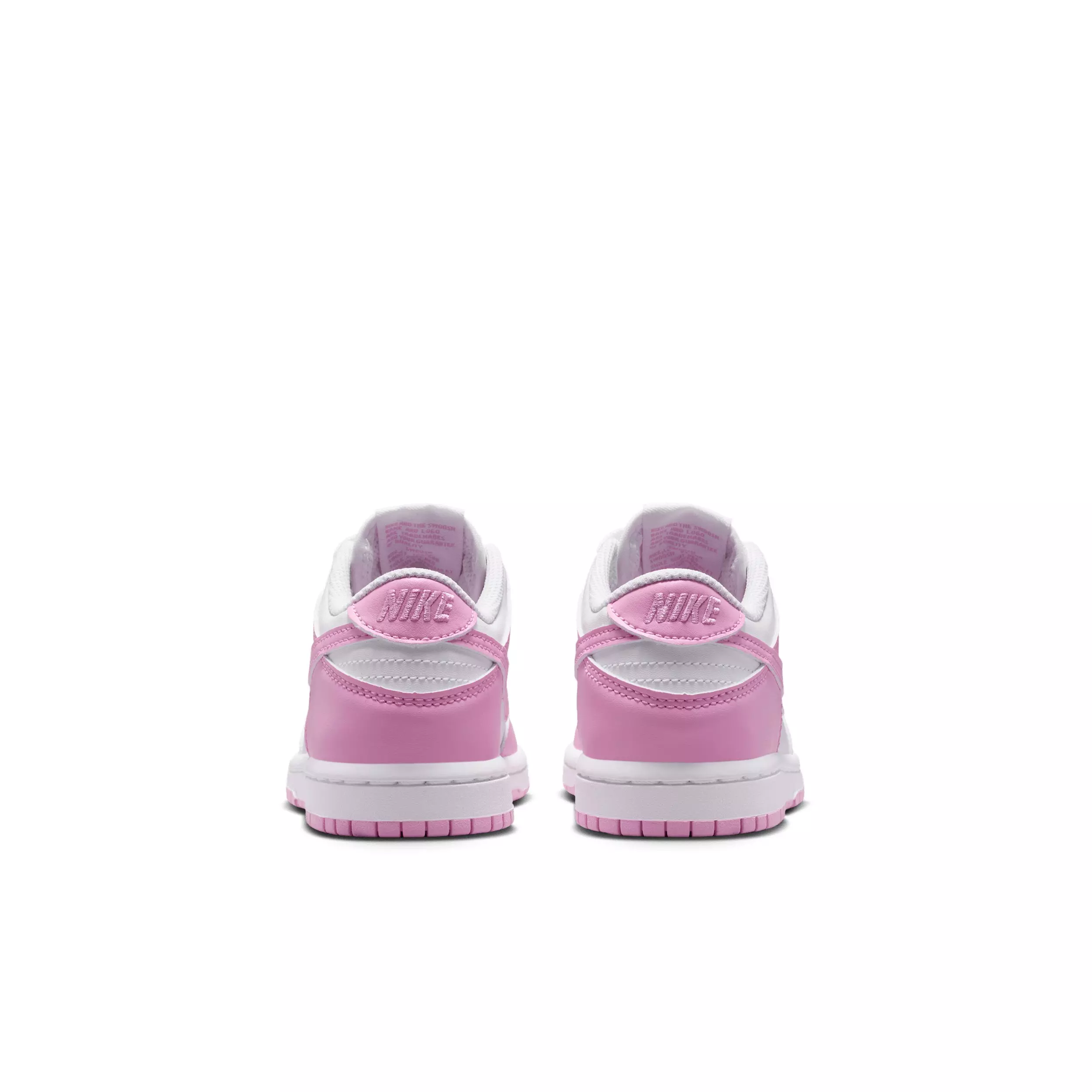 Nike Dunk Low "White/White/White/Pink Rise" Preschool Girls' Shoe - WHITE/WHITE/WHITE/PINK