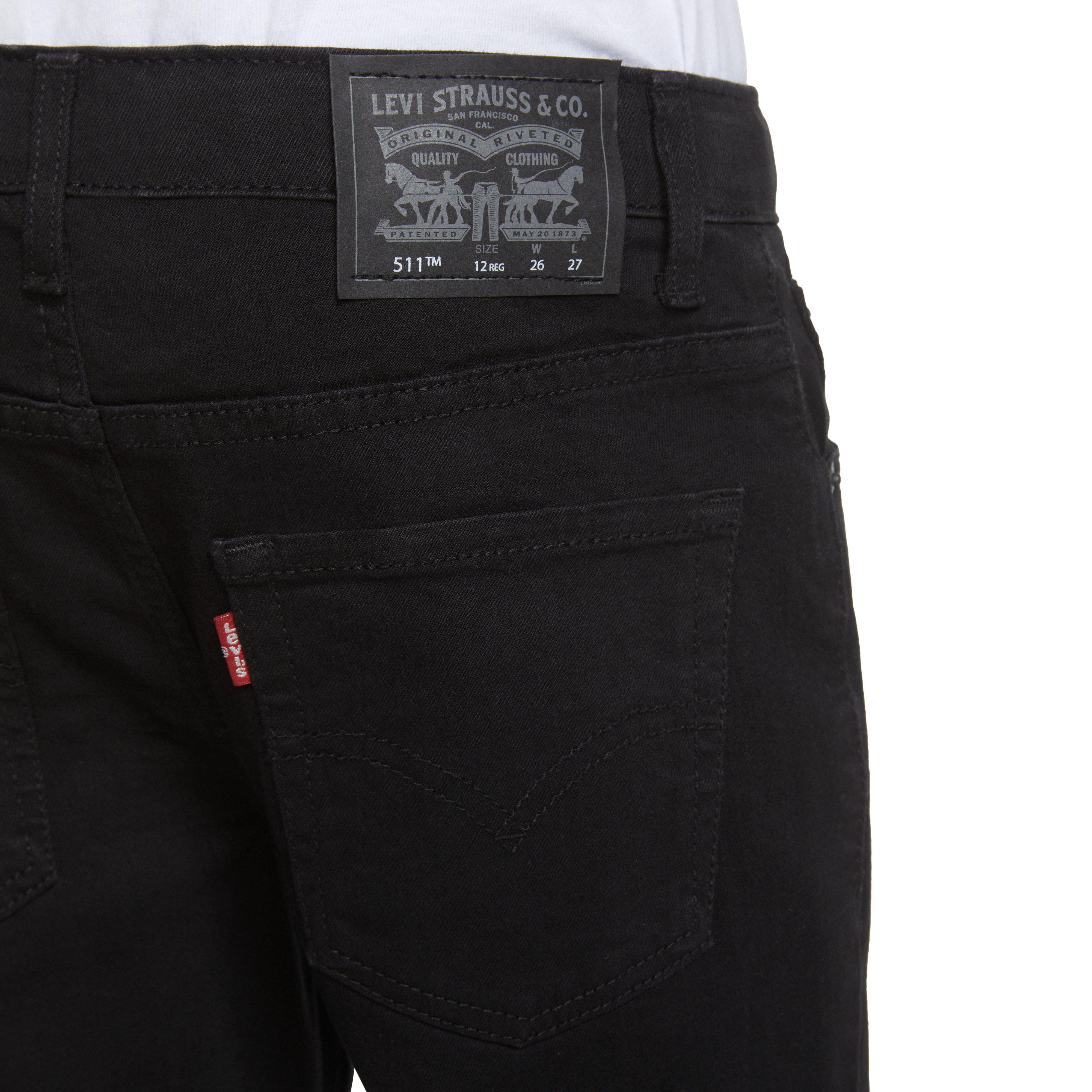 Levi's Big Boys' 511 Eco-Soft Performance Slim Fit Black Wash Denim Straight Jeans - BLACK Thumbnail View 6