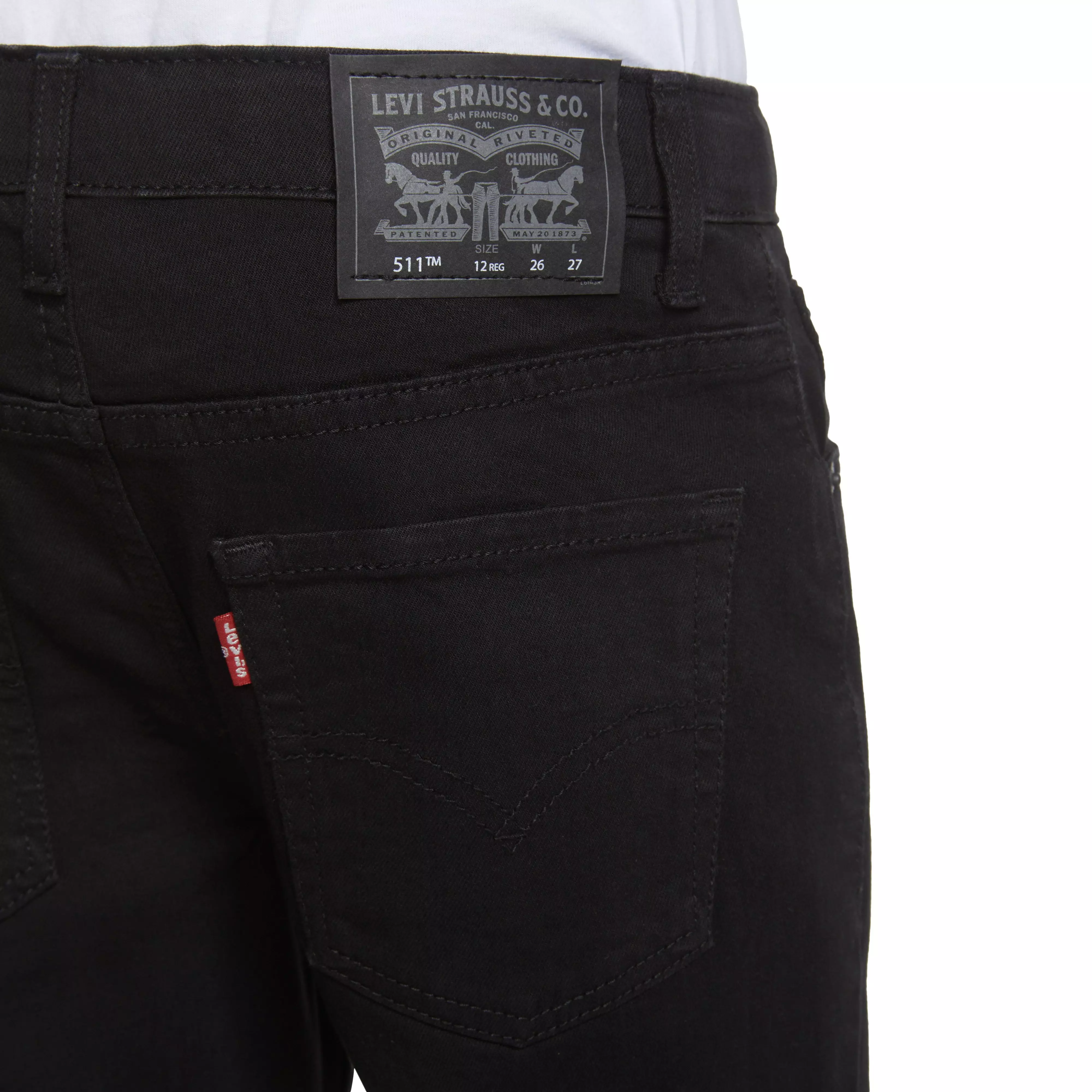 Levi's Big Boys' 511 Eco-Soft Performance Slim Fit Black Wash Denim Straight Jeans - BLACK