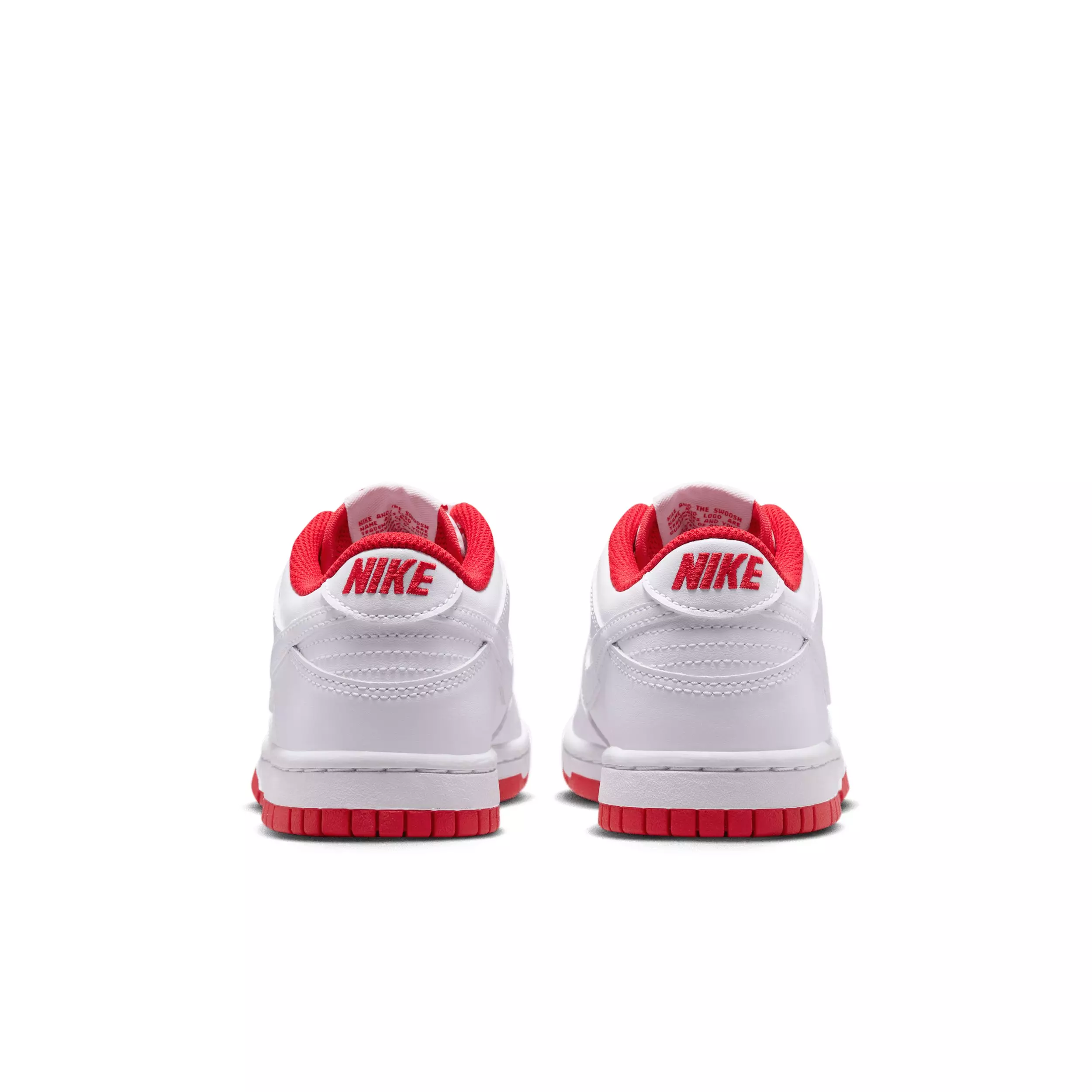 Nike Dunk Low "White/University Red/White" Grade School Boys' Shoe - WHITE/RED/WHITE