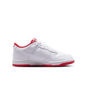 Nike Dunk Low "White/University Red/White" Grade School Boys' Shoe - WHITE/RED/WHITE