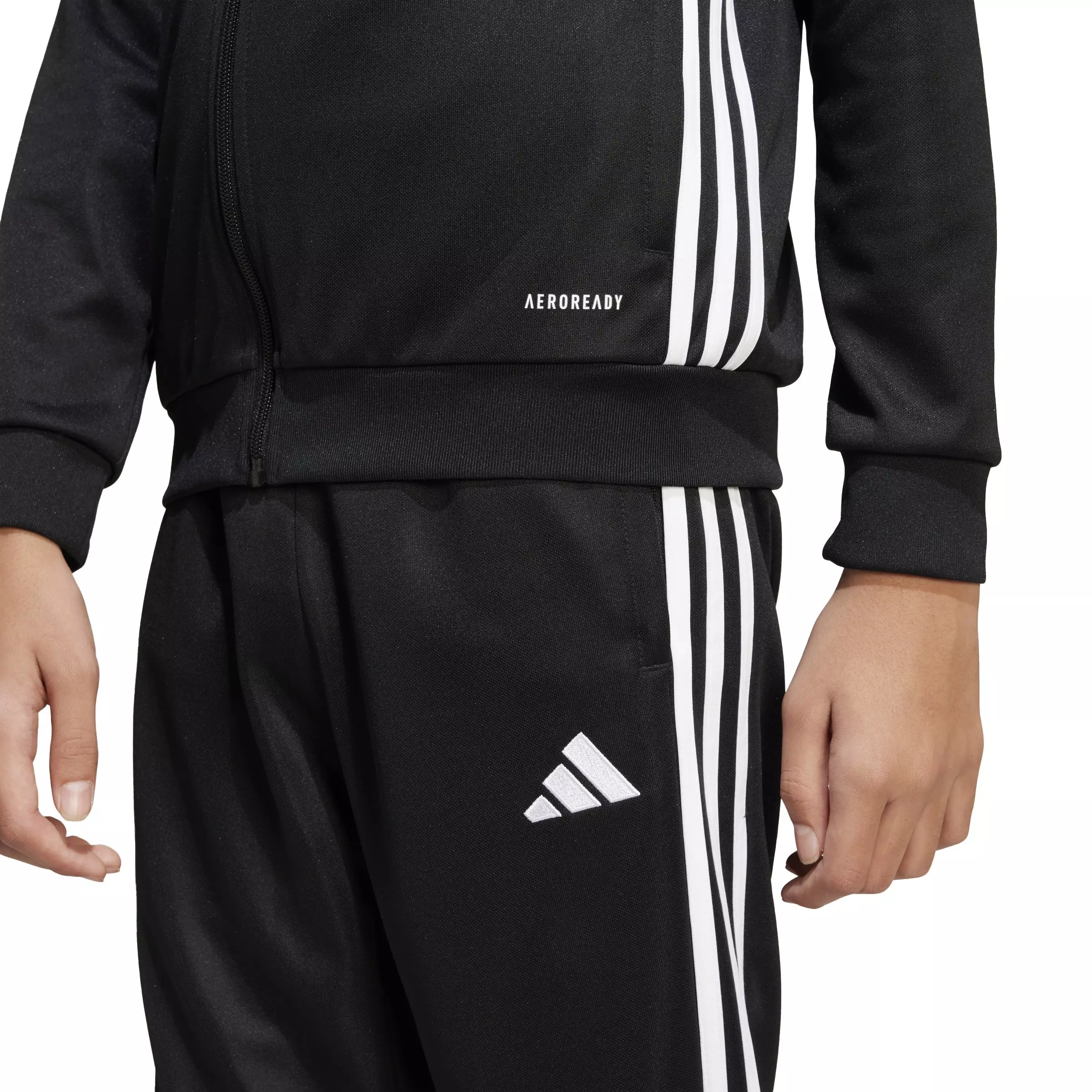 adidas ​Big Kids' Tiro 25 Essentials​ Soccer Trai​ning Jacket -Black/White - BLACK/WHITE