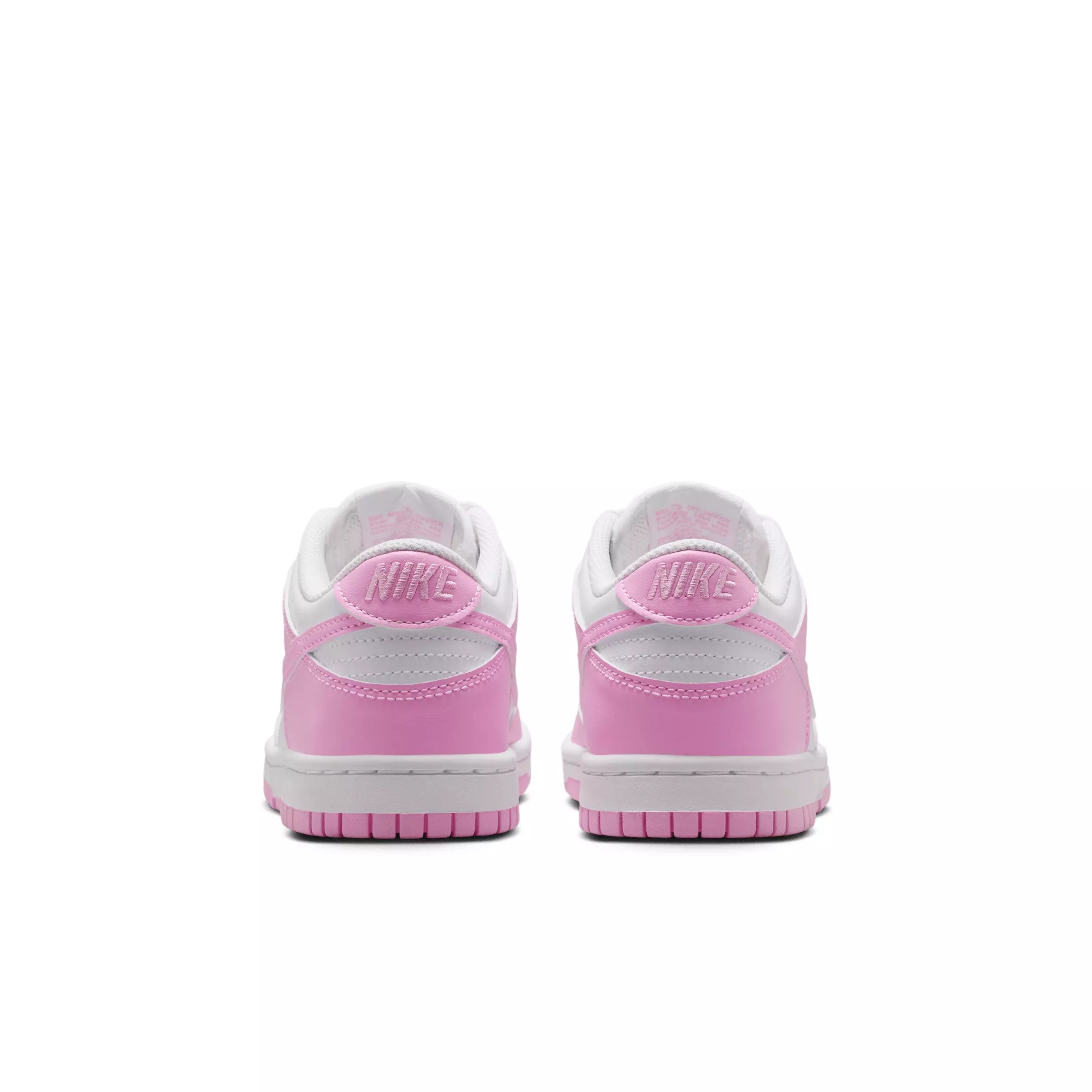 Nike Dunk Low "White/White/White/Pink Rise" Grade School Girls' Shoe - WHITE/WHITE/WHITE/PINK