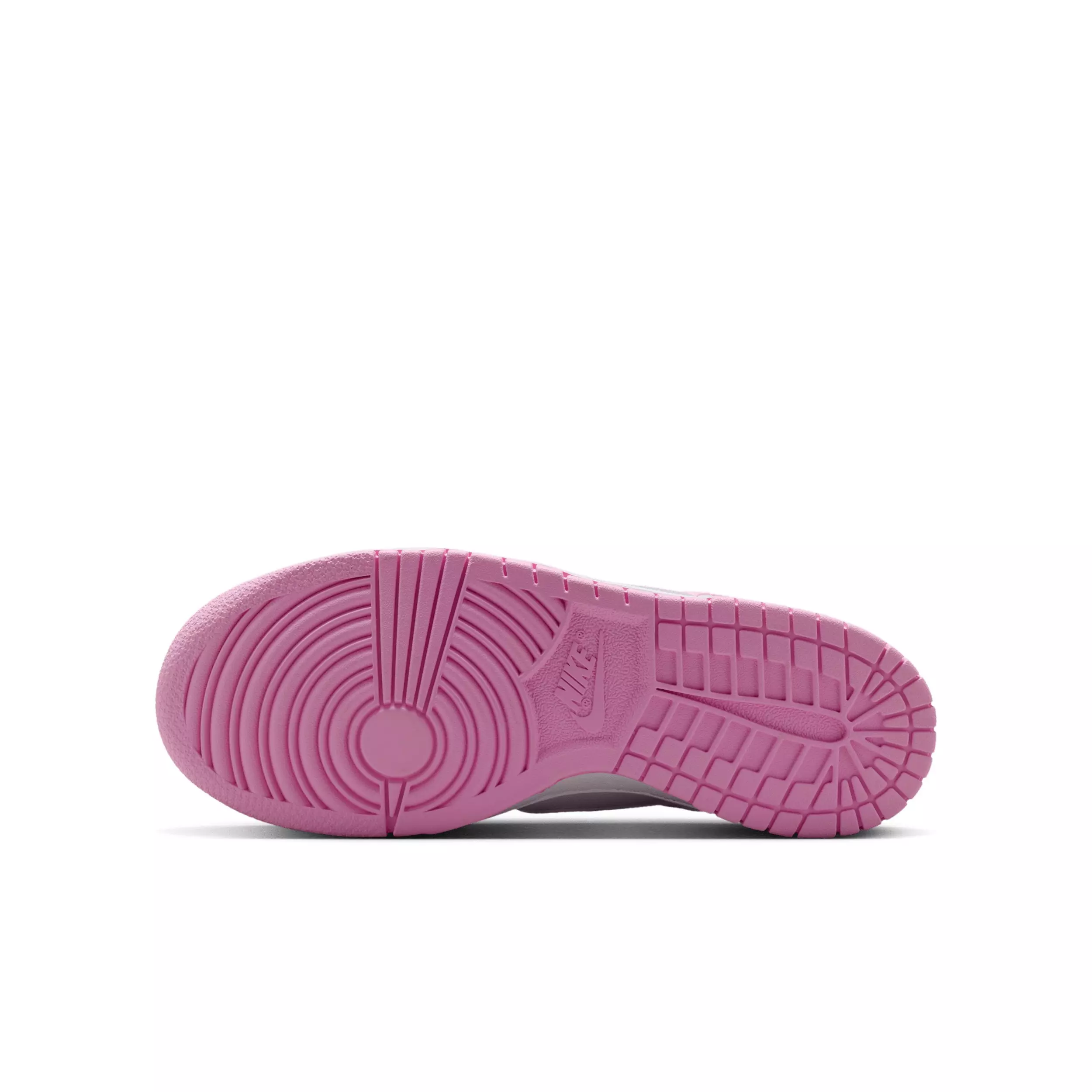 Nike Dunk Low "White/White/White/Pink Rise" Grade School Girls' Shoe - WHITE/WHITE/WHITE/PINK