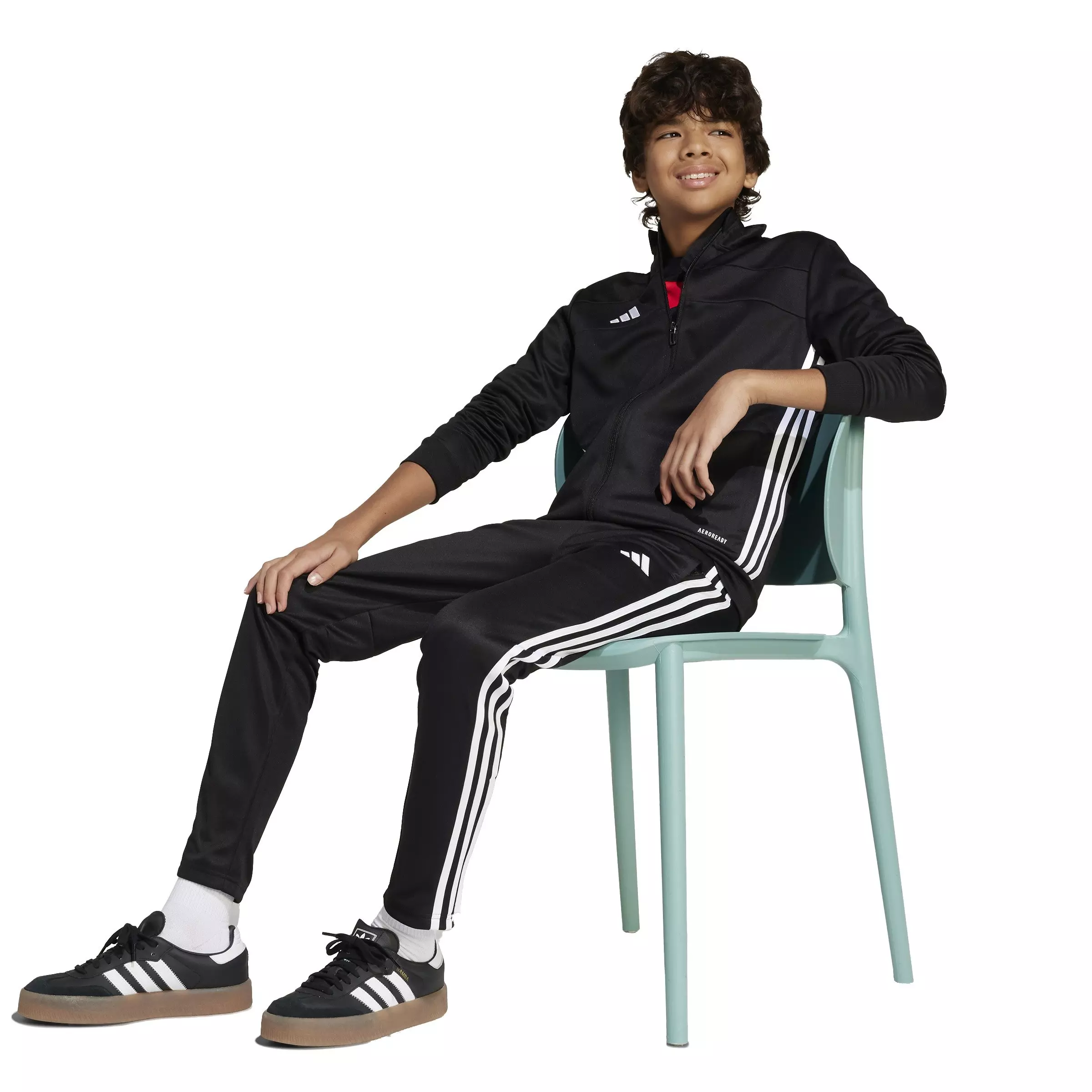 adidas Big Kids' Tiro 25 Essentials Training Tracksuit Bottoms - Black/White - BLACK