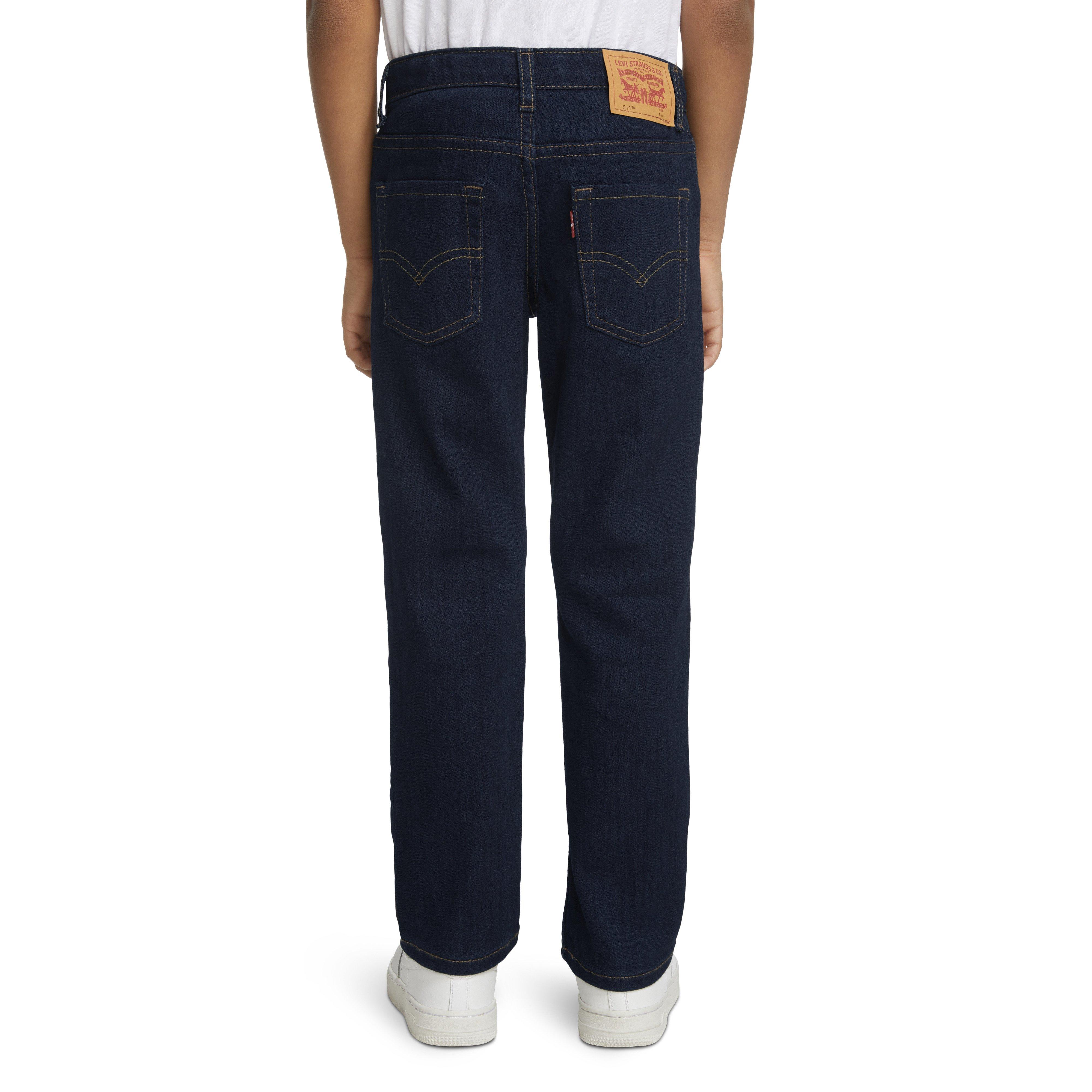 Levi's 511 Eco-Soft Performance Slim Fit Dark Wash Little Boys' Dark Blue Denim Straight Jeans - DK BLUE Thumbnail View 2