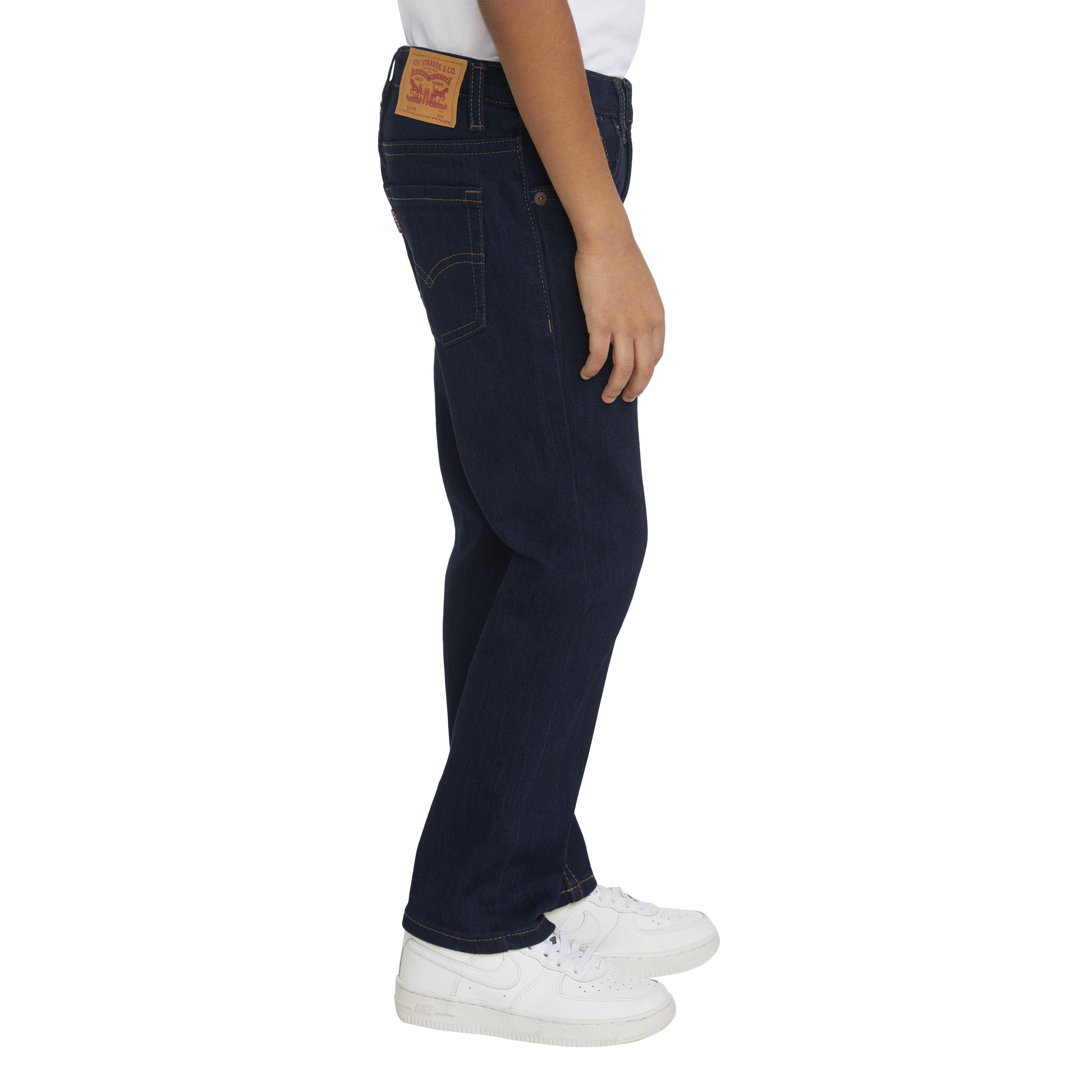 Levi's 511 Eco-Soft Performance Slim Fit Dark Wash Little Boys' Dark Blue Denim Straight Jeans - DK BLUE Thumbnail View 3