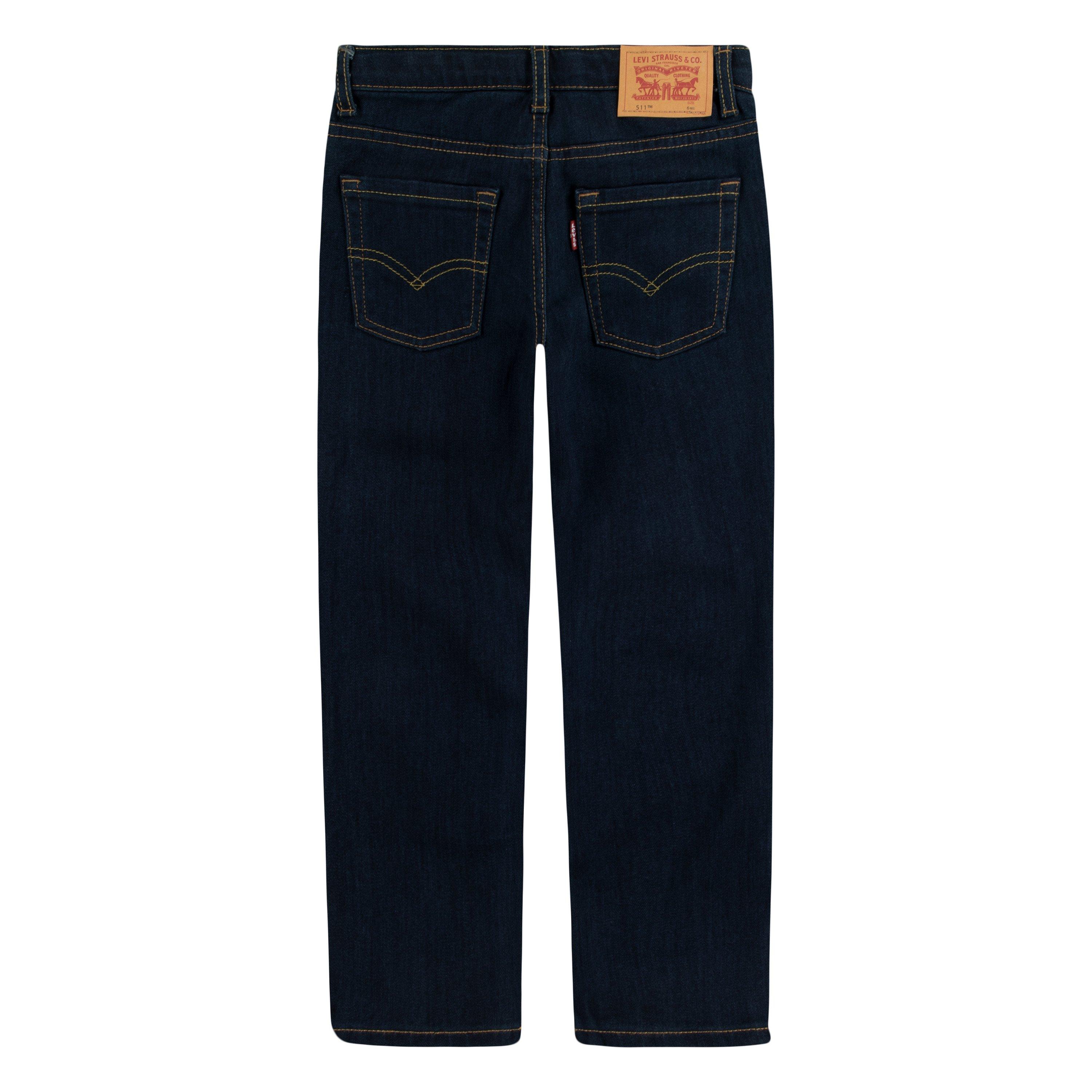 Levi's 511 Eco-Soft Performance Slim Fit Dark Wash Little Boys' Dark Blue Denim Straight Jeans - DK BLUE Thumbnail View 9