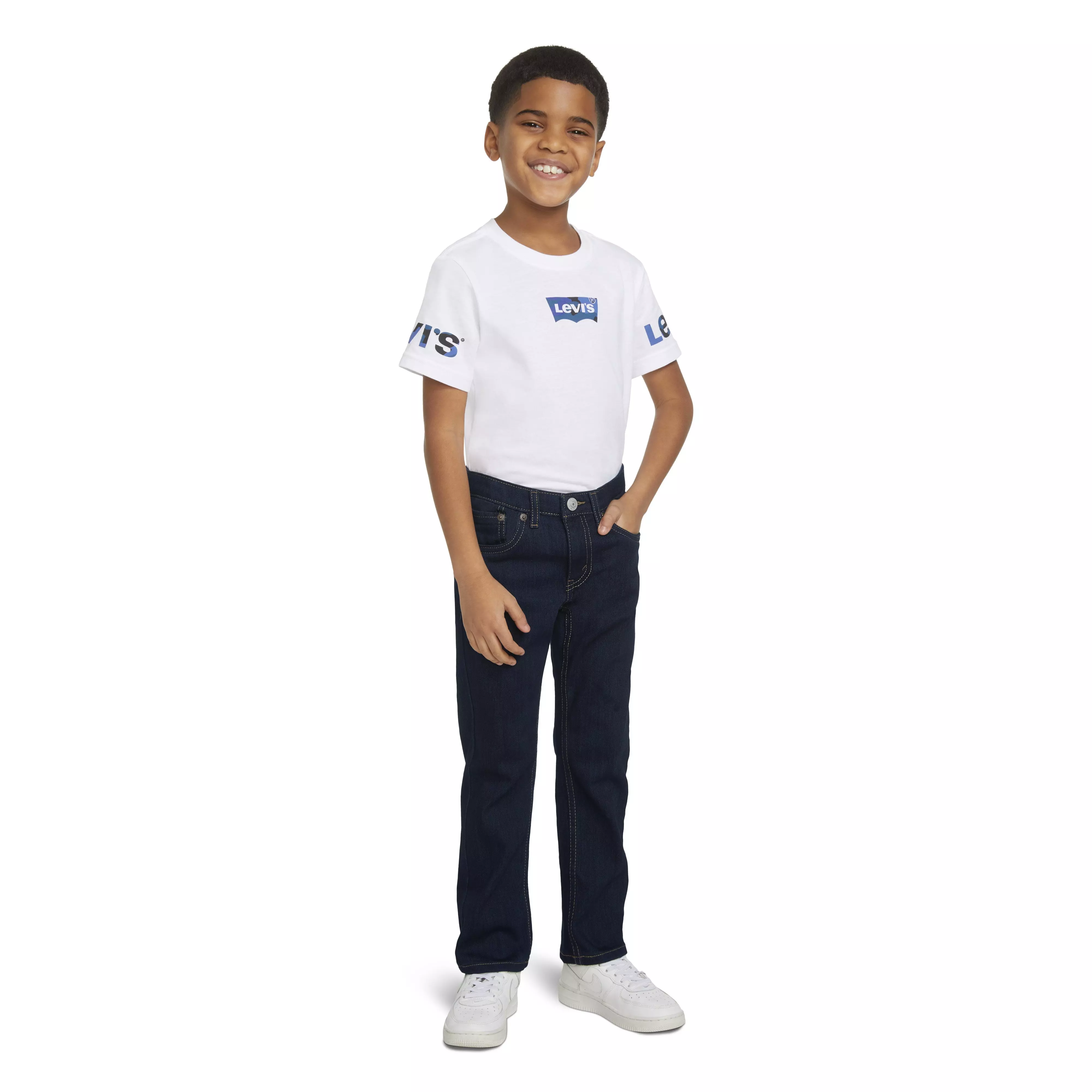 Levi's 511 Eco-Soft Performance Slim Fit Dark Wash Little Boys' Dark Blue Denim Straight Jeans - DK BLUE