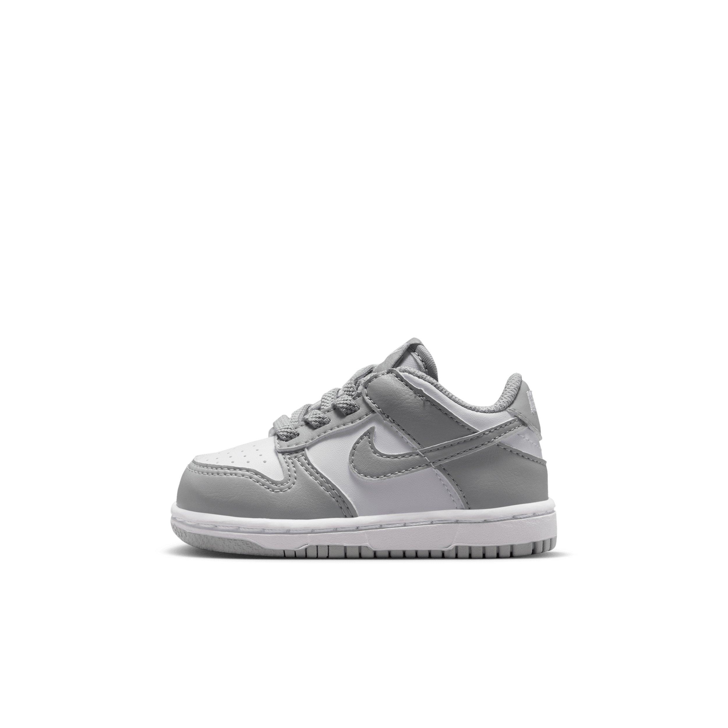 Nike Dunk Low Infant Boys' "White/White/Light Smoke Grey" Shoe