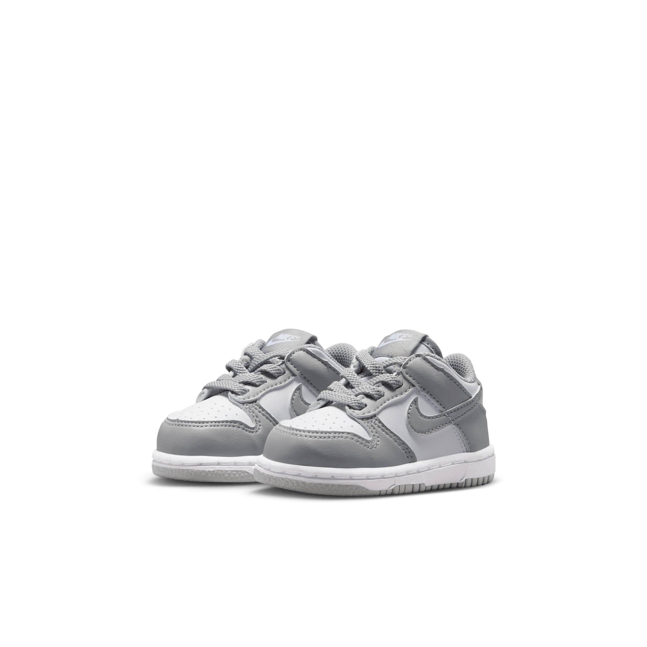 Nike Dunk Low "White/White/Light Smoke Grey" Infant Boys' Shoe - WHITE/WHITE/LLT GREY Thumbnail View 3