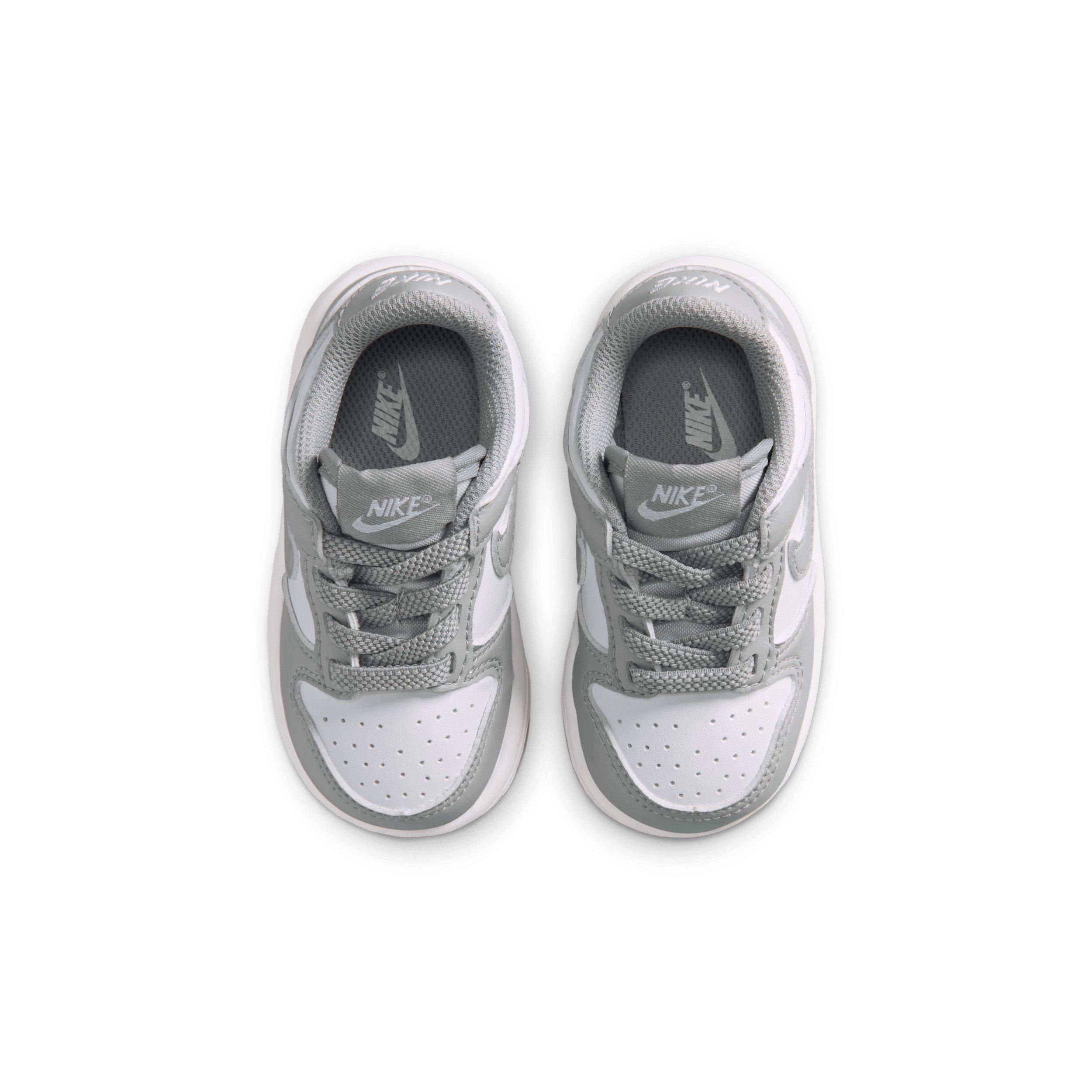 Nike Dunk Low "White/White/Light Smoke Grey" Infant Boys' Shoe - WHITE/WHITE/LLT GREY Thumbnail View 4