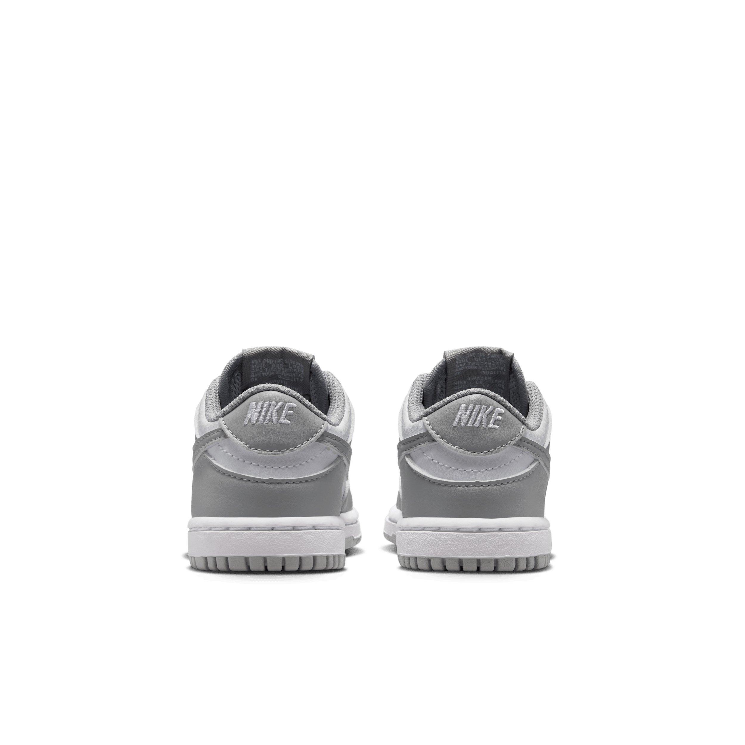 Nike Dunk Low "White/White/Light Smoke Grey" Infant Boys' Shoe - WHITE/WHITE/LLT GREY Thumbnail View 5