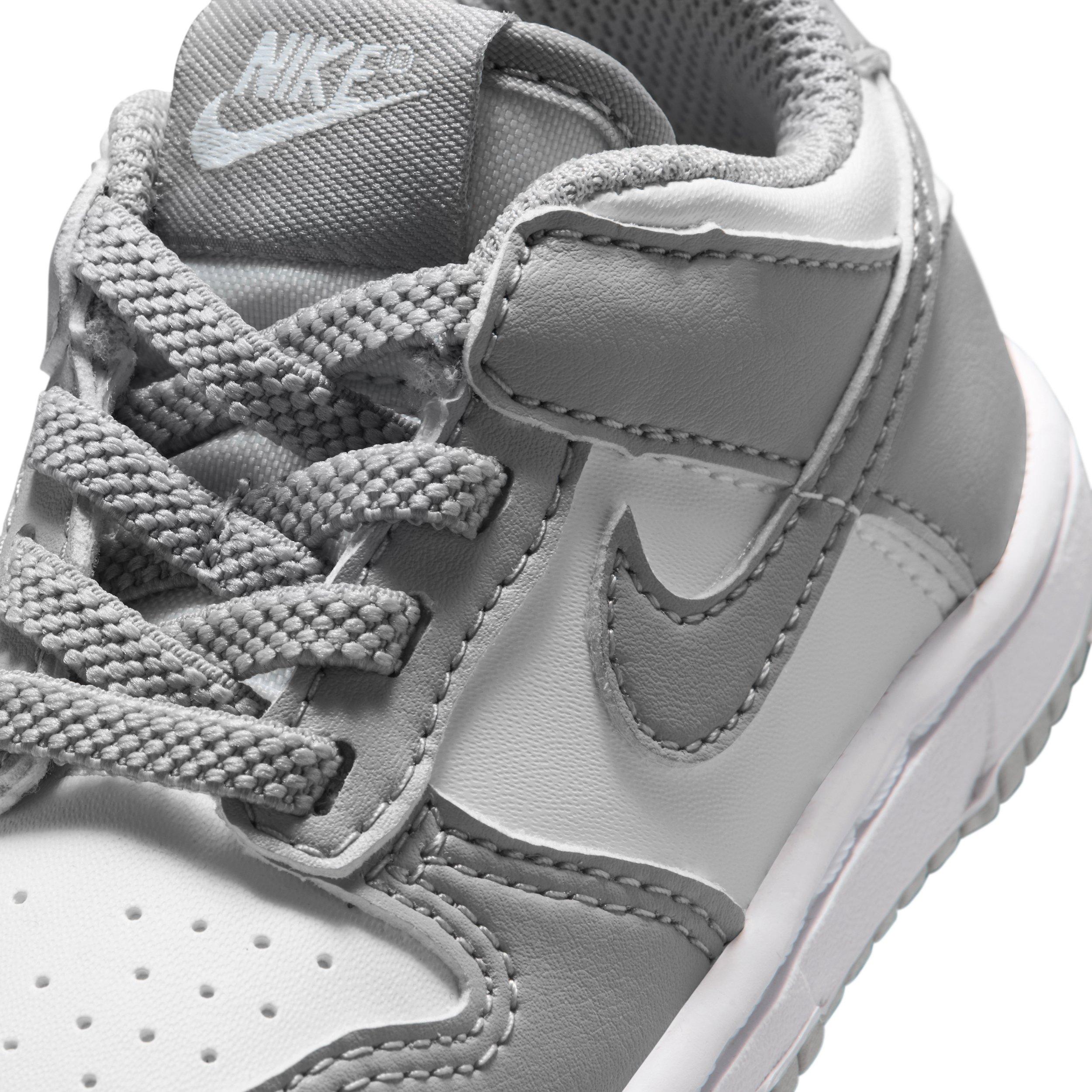 Nike Dunk Low "White/White/Light Smoke Grey" Infant Boys' Shoe - WHITE/WHITE/LLT GREY Thumbnail View 7