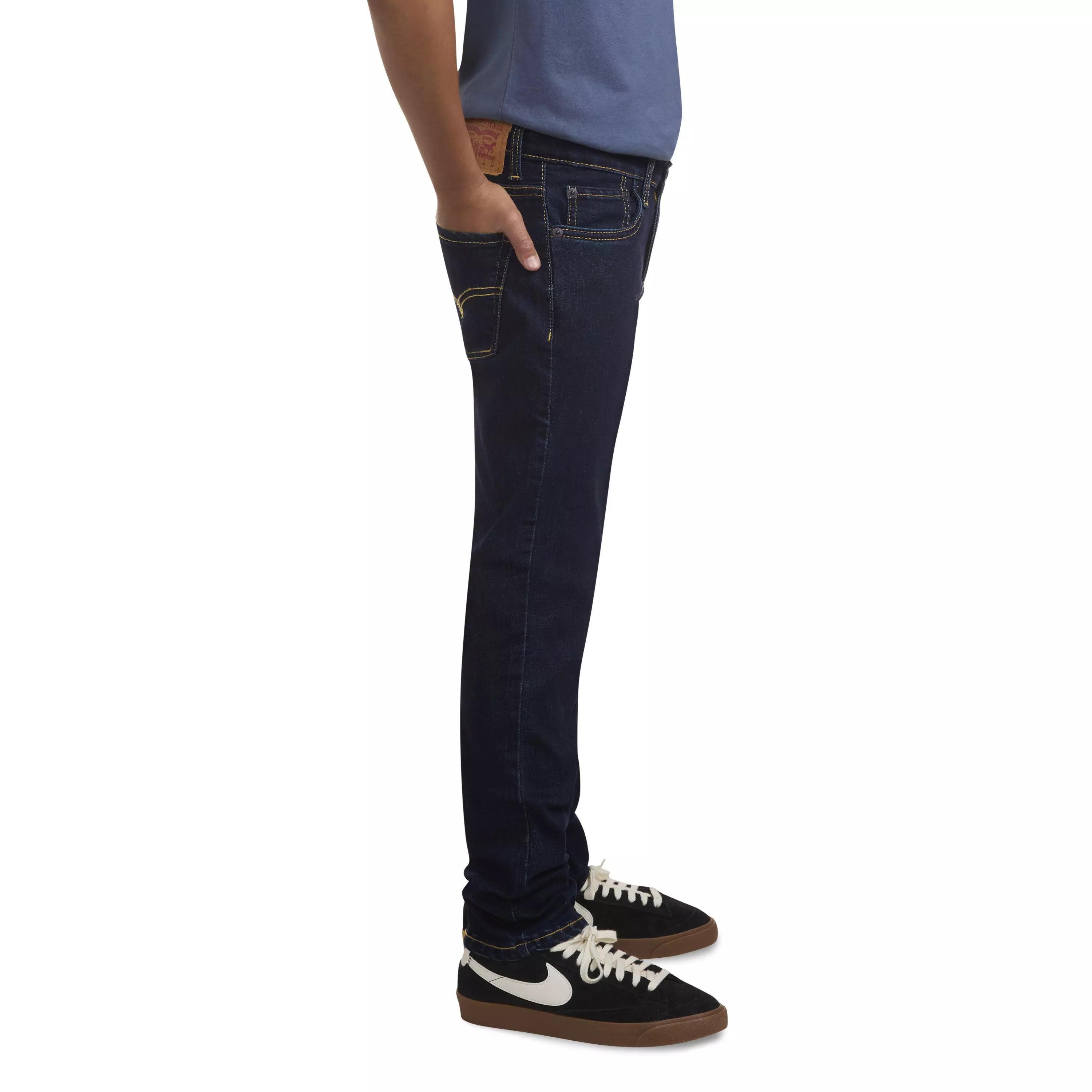 Levi's 511 Eco-Soft Performance Slim Fit Dark Wash Big Boys' Dark Blue Denim Straight Jeans - DK BLUE