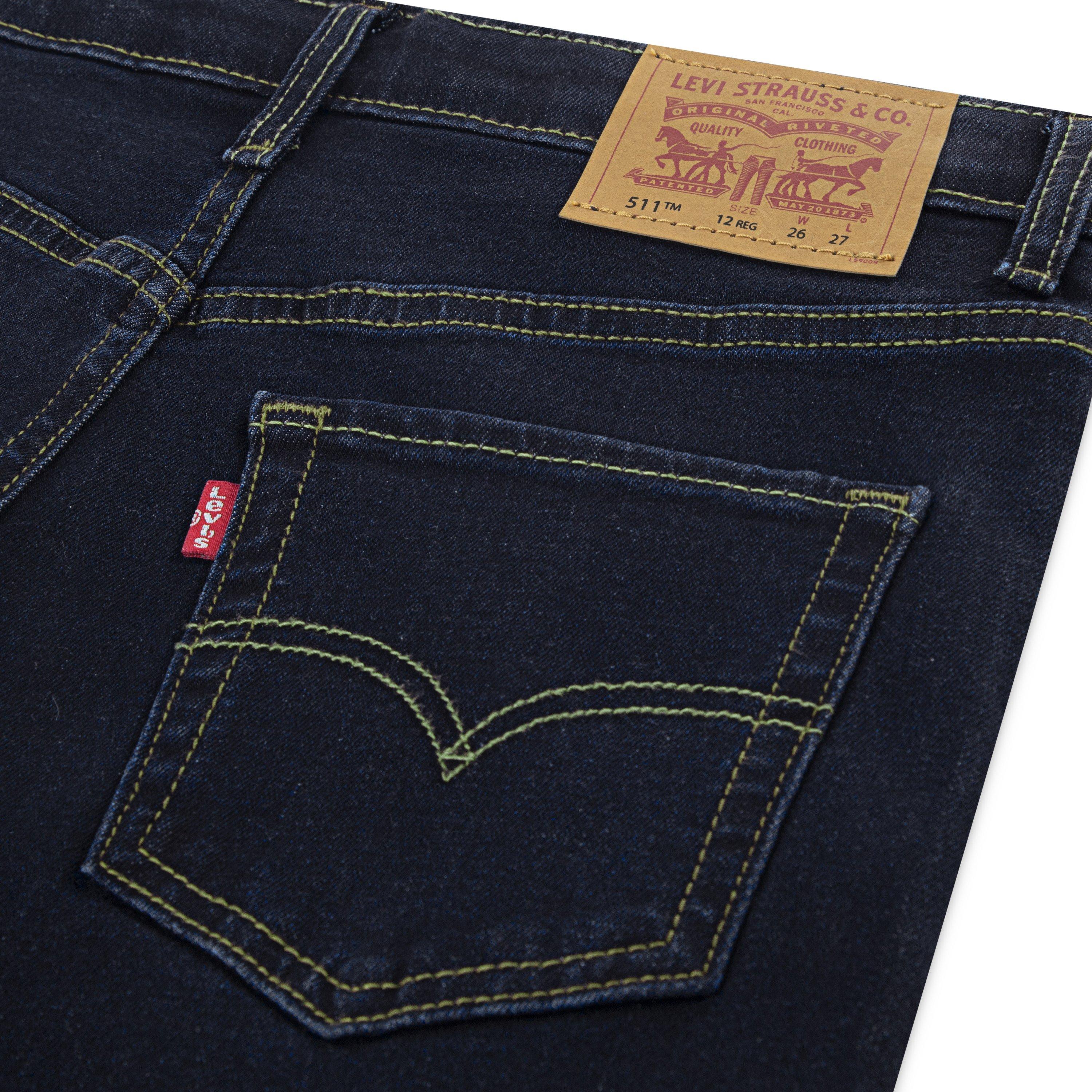 Levi's 511 Eco-Soft Performance Slim Fit Dark Wash Big Boys' Dark Blue Denim Straight Jeans - DK BLUE Thumbnail View 6