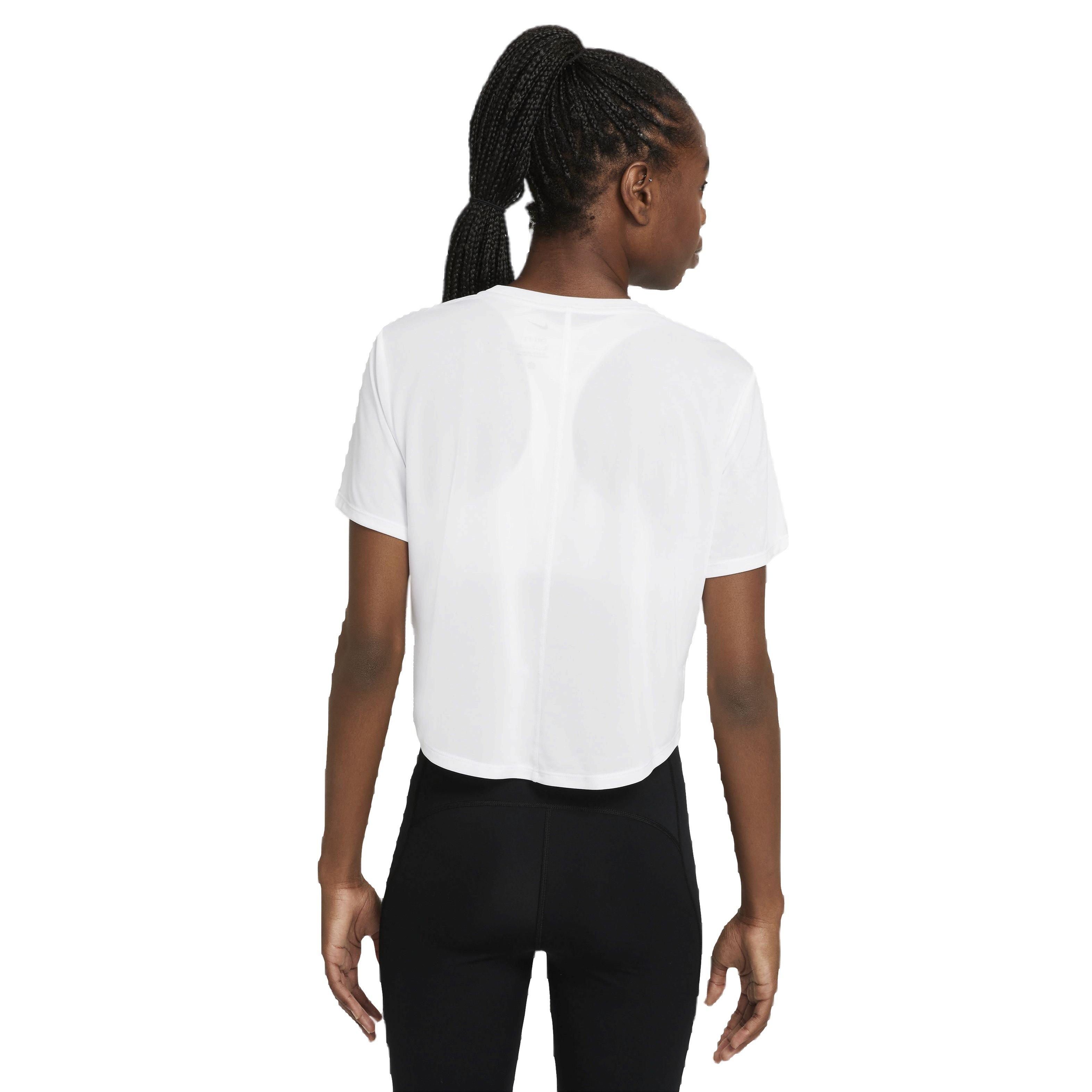 ★★Nike★★ One Fitted Dry Fit Short Sleeve Crop Top W Whit Nike Dri-FIT One Women's Standard Fit Short-Sleeve Cropped